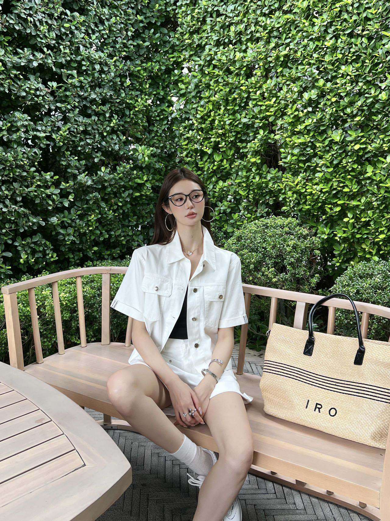 Denim jacket and shorts set