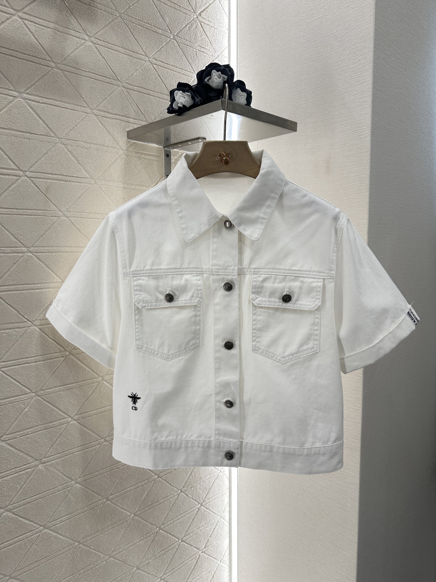 Denim jacket and shorts set