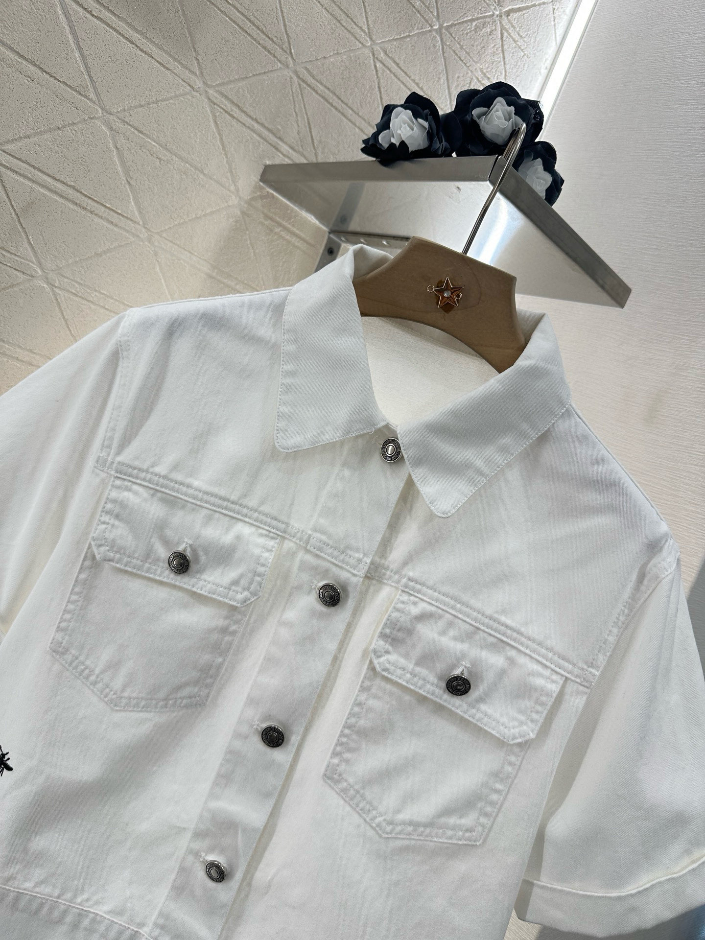 Denim jacket and shorts set