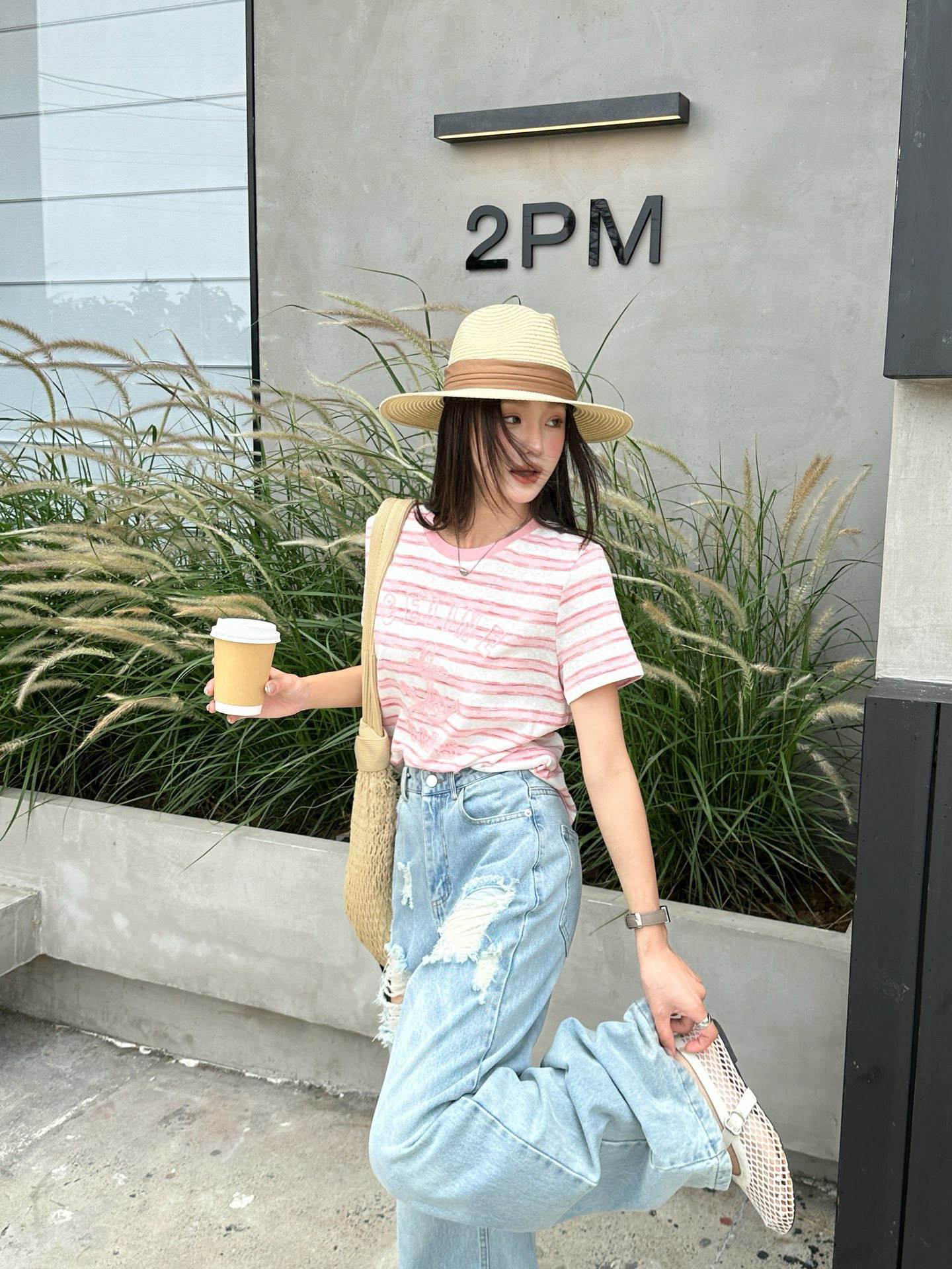 3D hook jacquard T-shirt