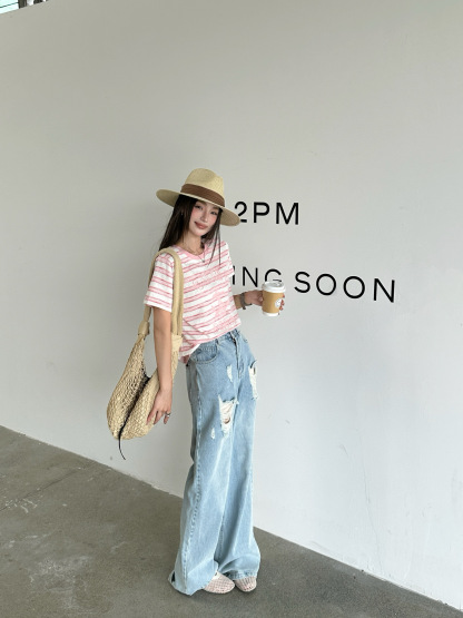 3D hook jacquard T-shirt