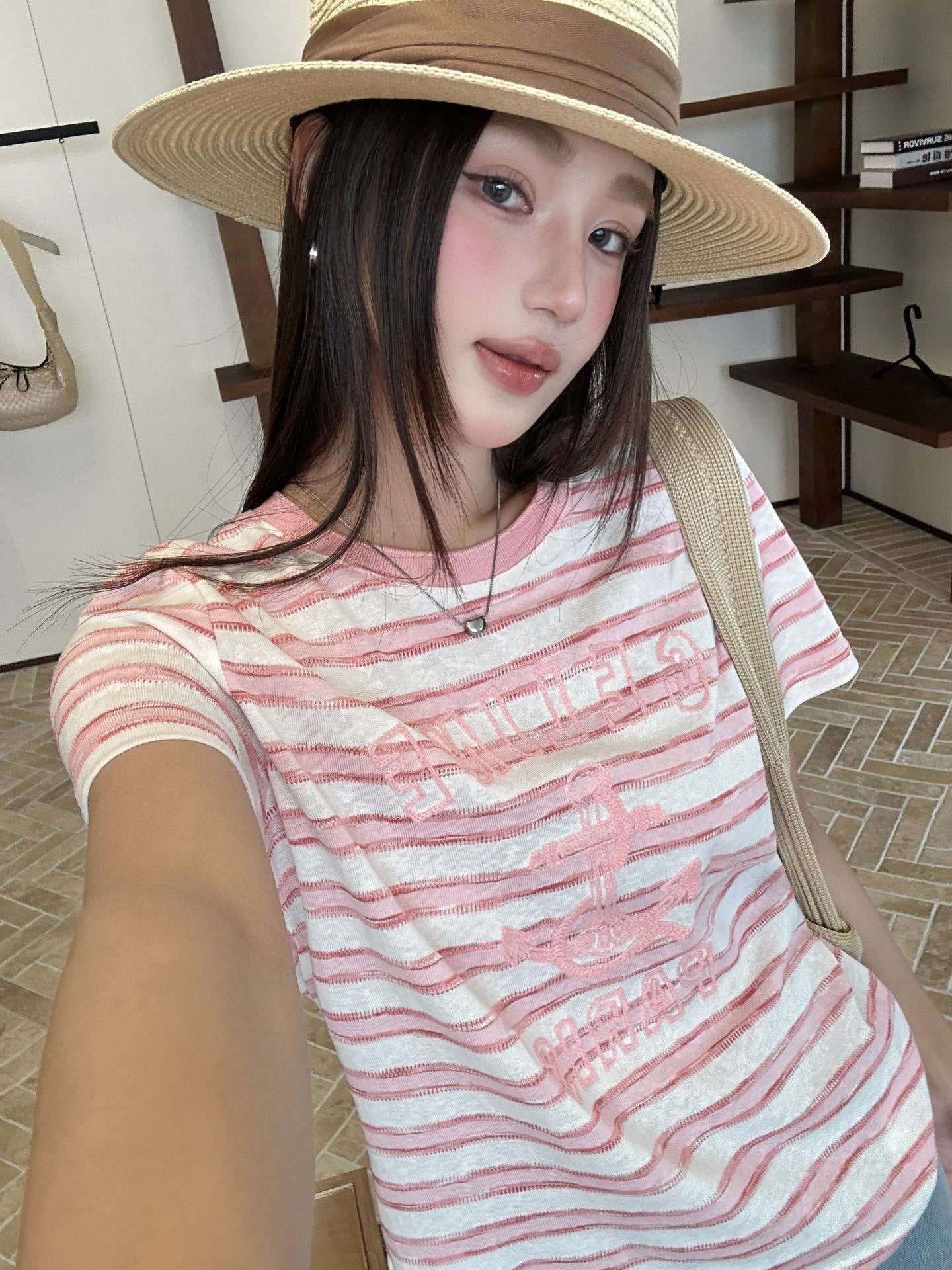 3D hook jacquard T-shirt