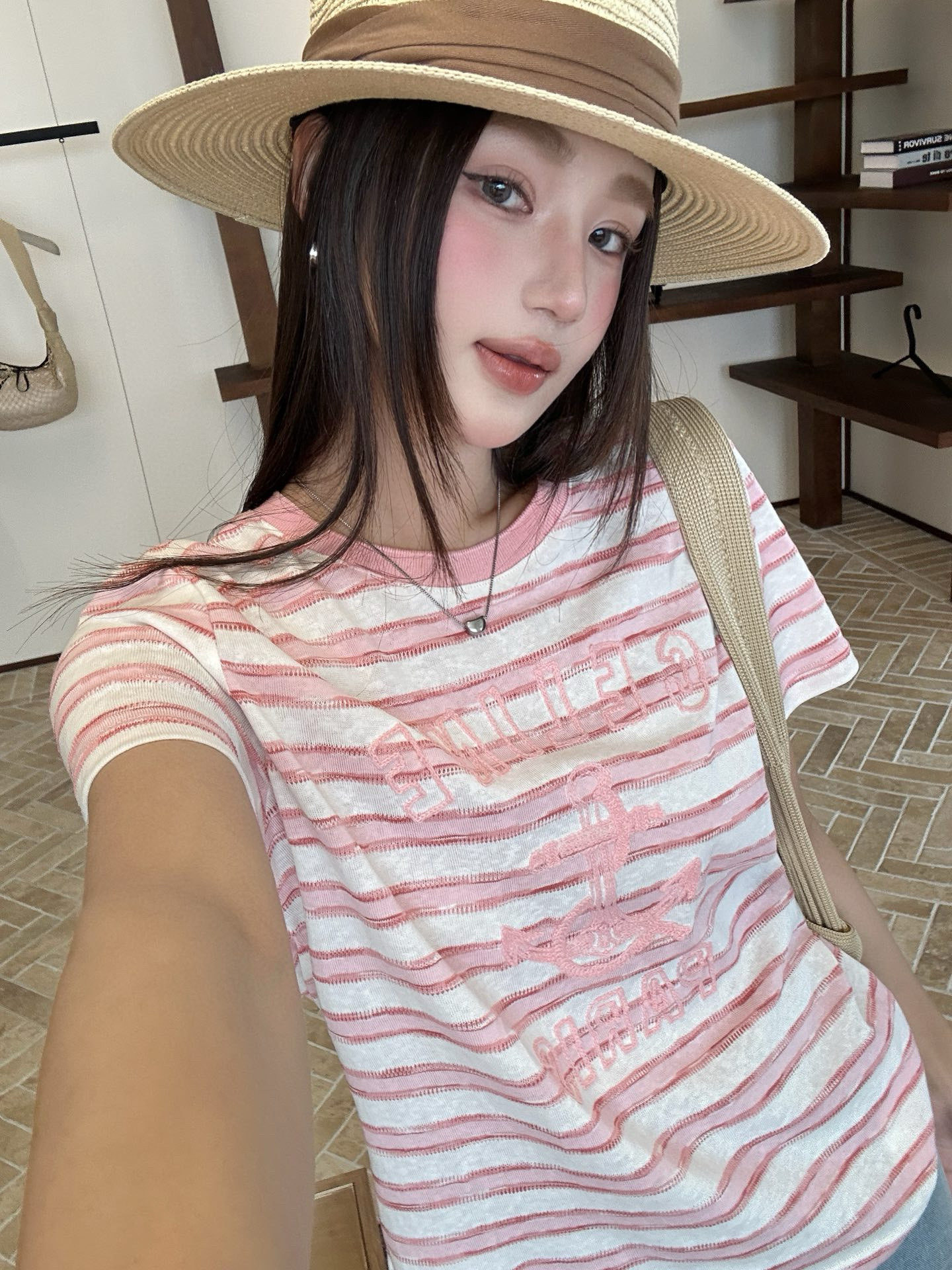 3D hook jacquard T-shirt