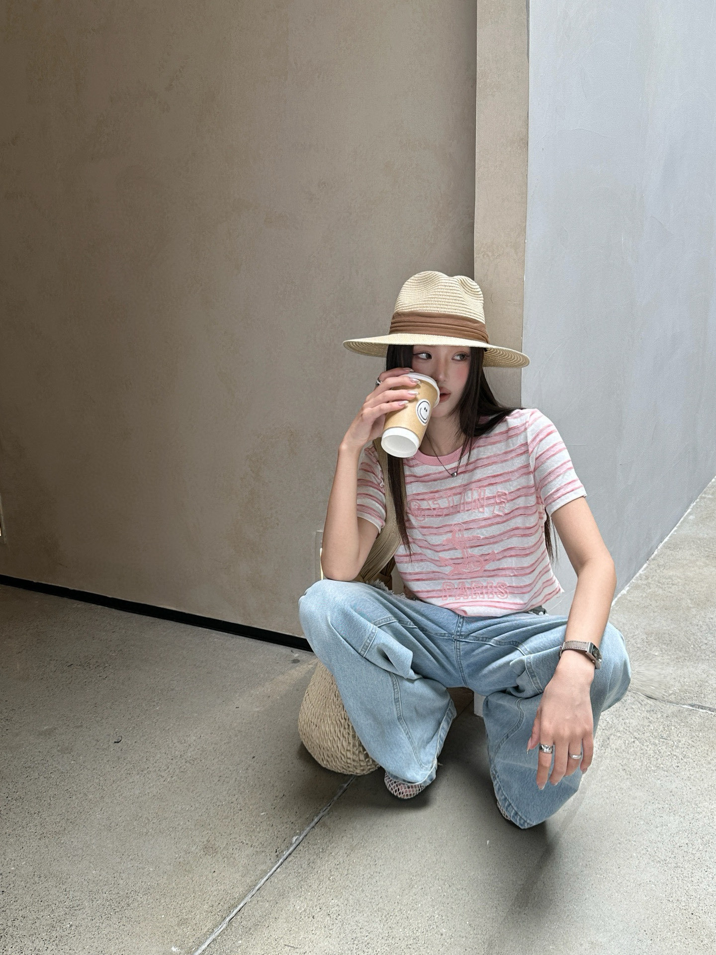 3D hook jacquard T-shirt