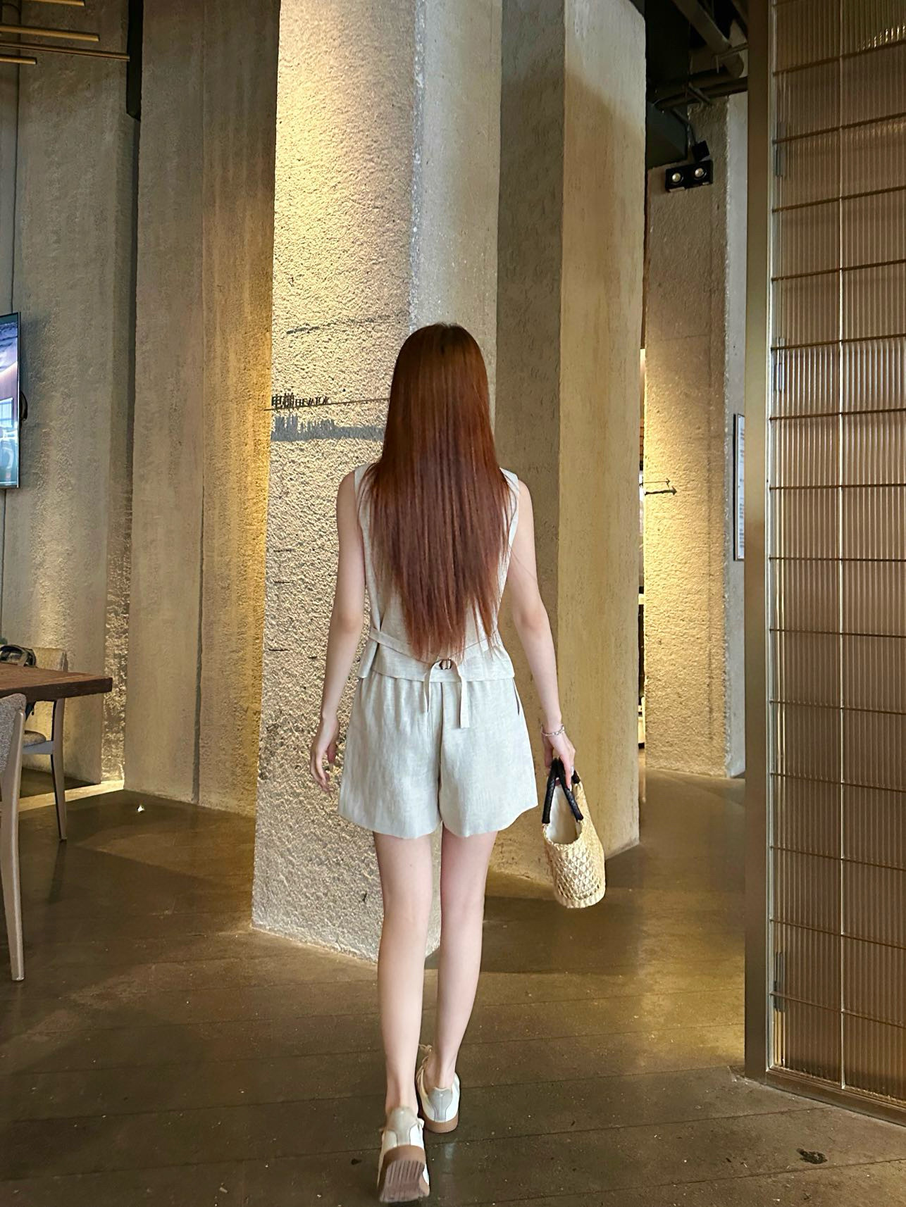 Casual vest shorts set