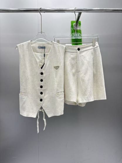 Casual vest shorts set