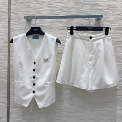 Casual vest shorts set