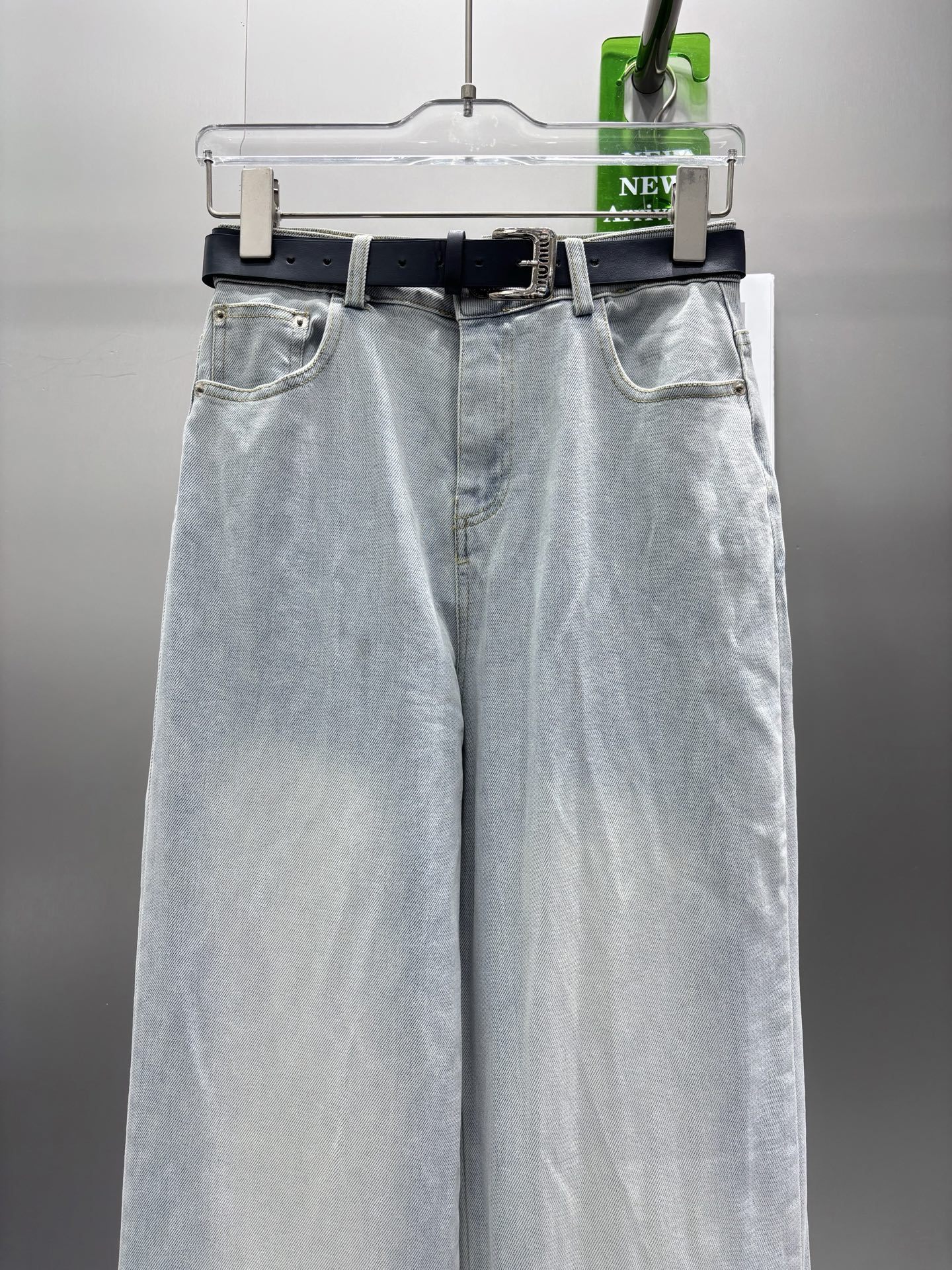 Back Pocket Embossed Lace Denim Pants