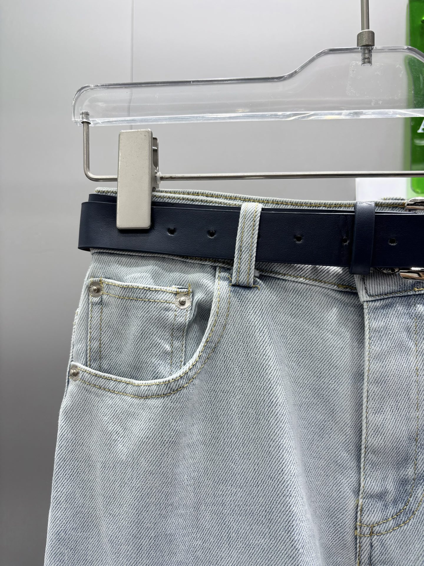 Back Pocket Embossed Lace Denim Pants