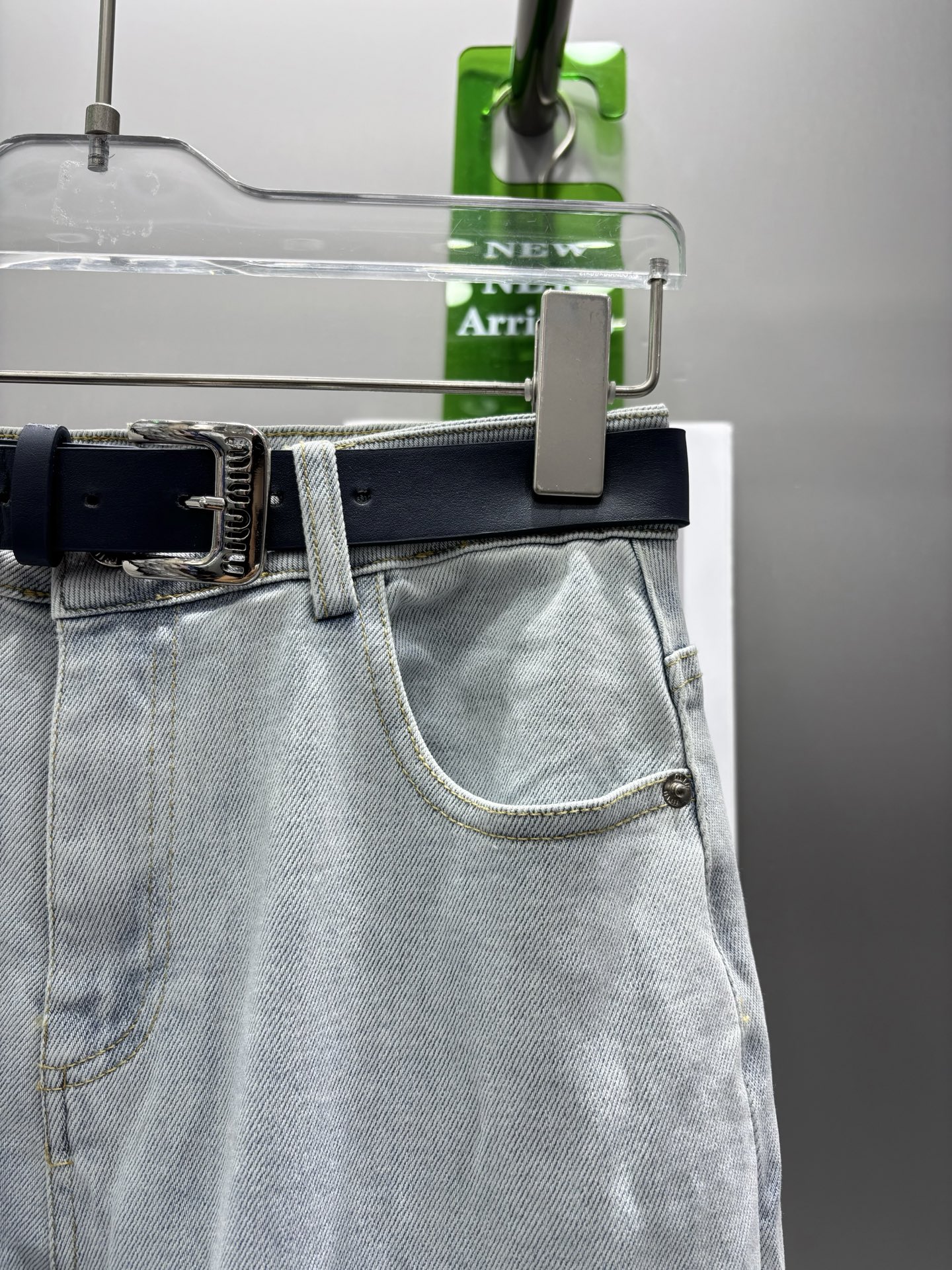 Back Pocket Embossed Lace Denim Pants