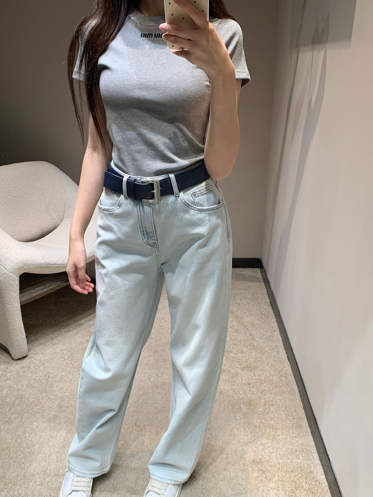 Back Pocket Embossed Lace Denim Pants