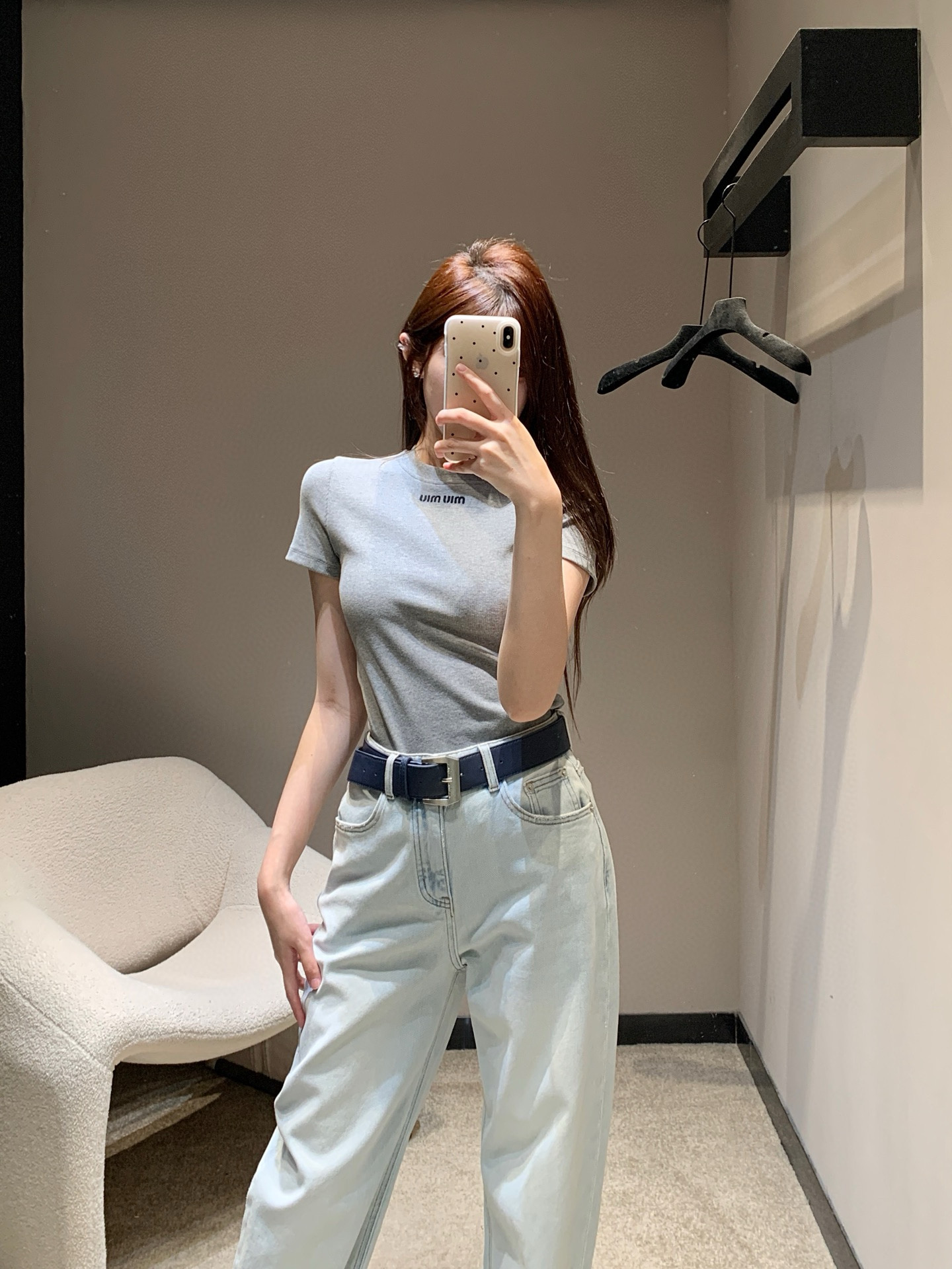 Back Pocket Embossed Lace Denim Pants