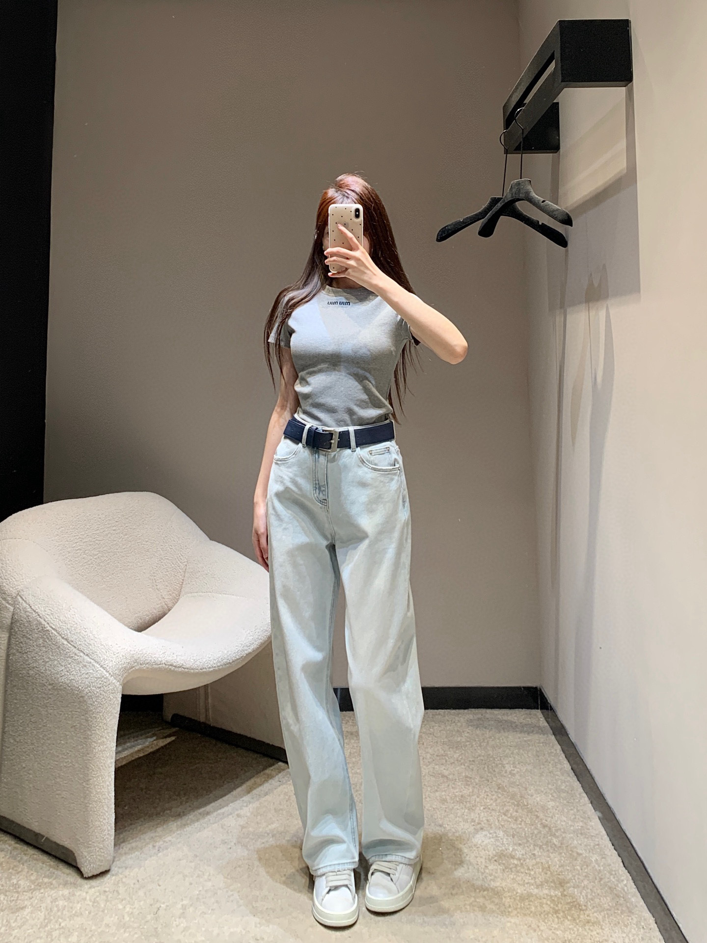 Back Pocket Embossed Lace Denim Pants