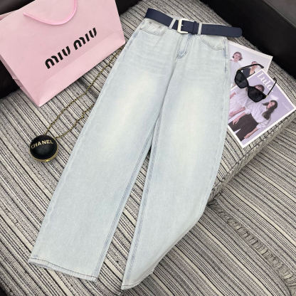 Back Pocket Embossed Lace Denim Pants