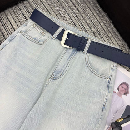 Back Pocket Embossed Lace Denim Pants