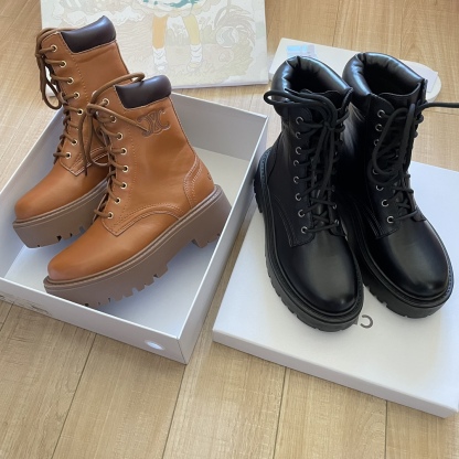 Lace-up platform ankle boots Motorcycle Martin boots