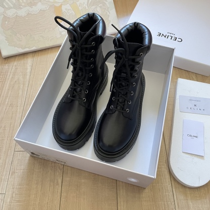 Lace-up platform ankle boots Motorcycle Martin boots