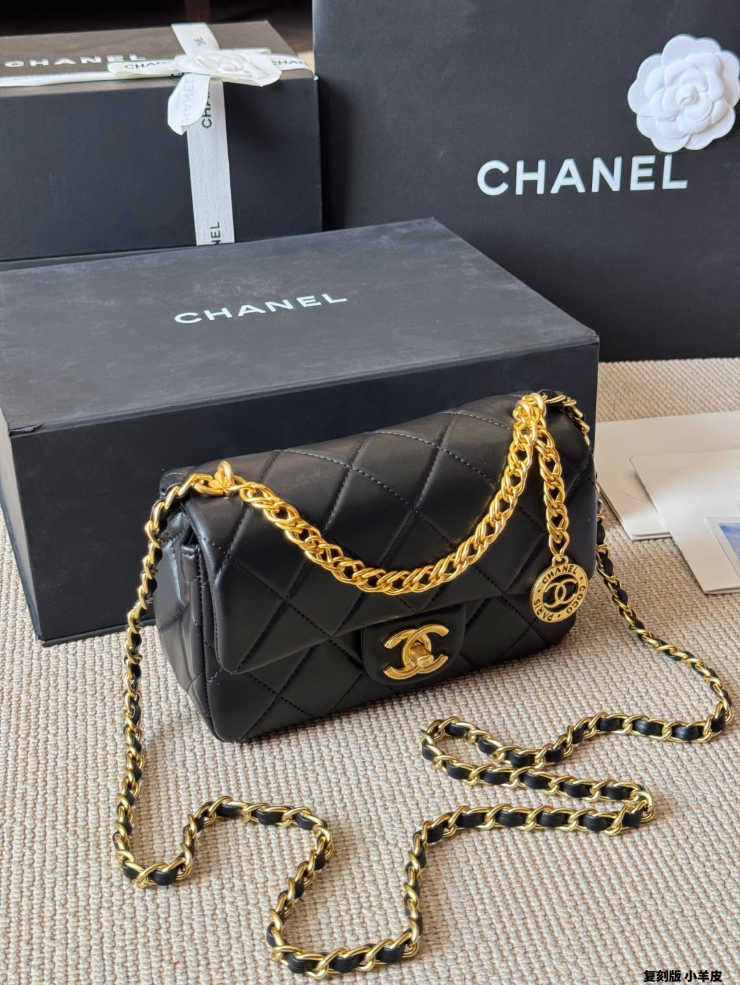 Gold Coin CF mini bag 20*7*15cm