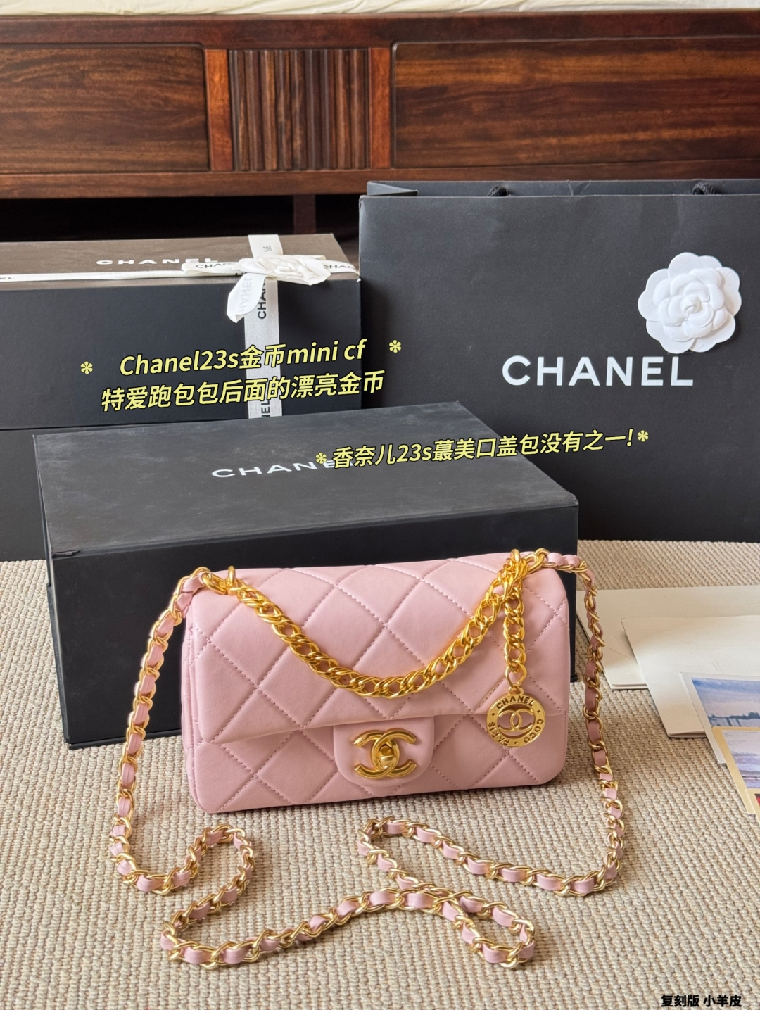 Gold Coin CF mini bag 20*7*15cm