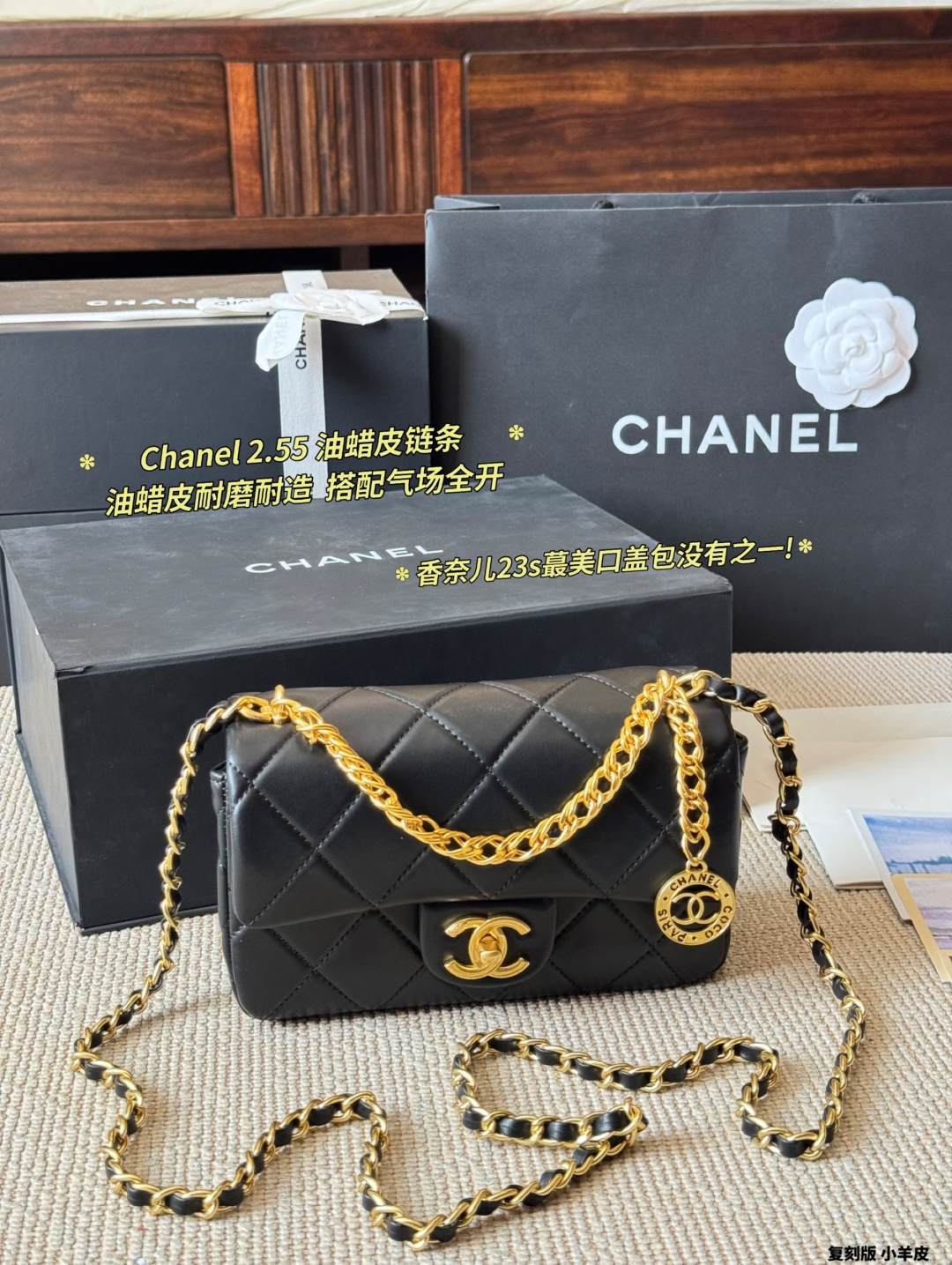 Gold Coin CF mini bag 20*7*15cm