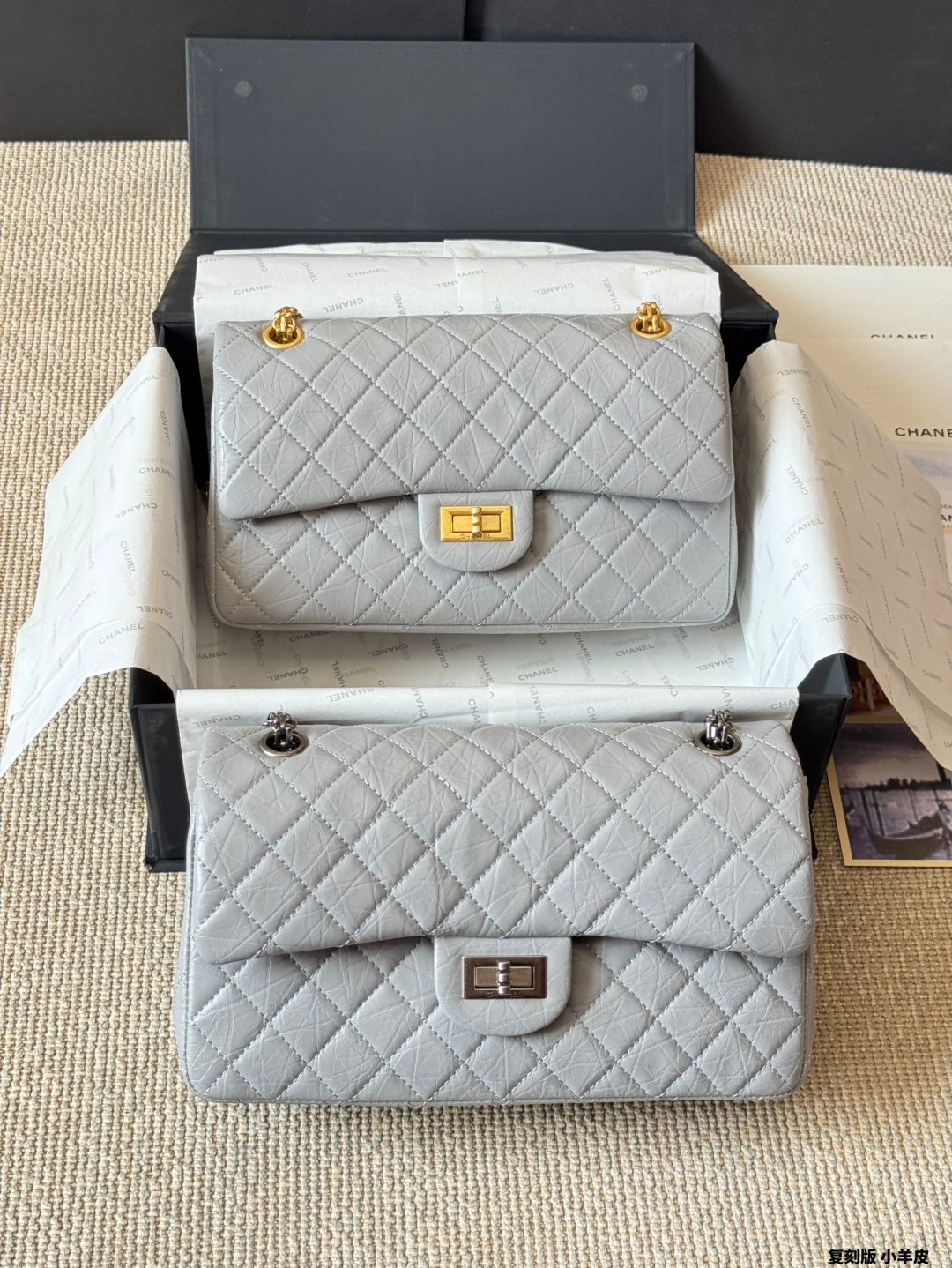 waxed leather chain bag gary 26*15cm