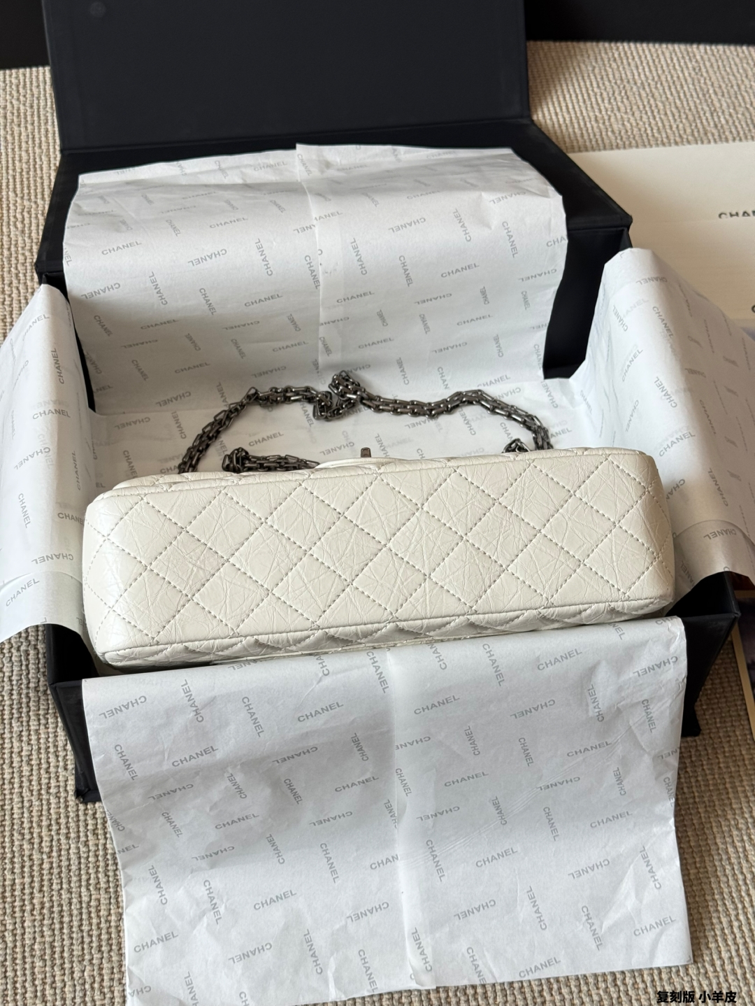 waxed leather chain bag 26*15cm