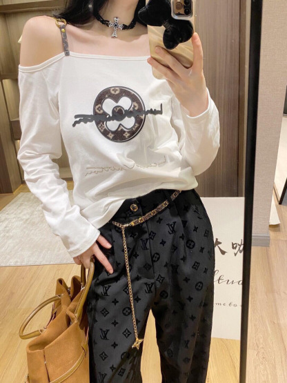Flocked printed casual pants with belt S-L