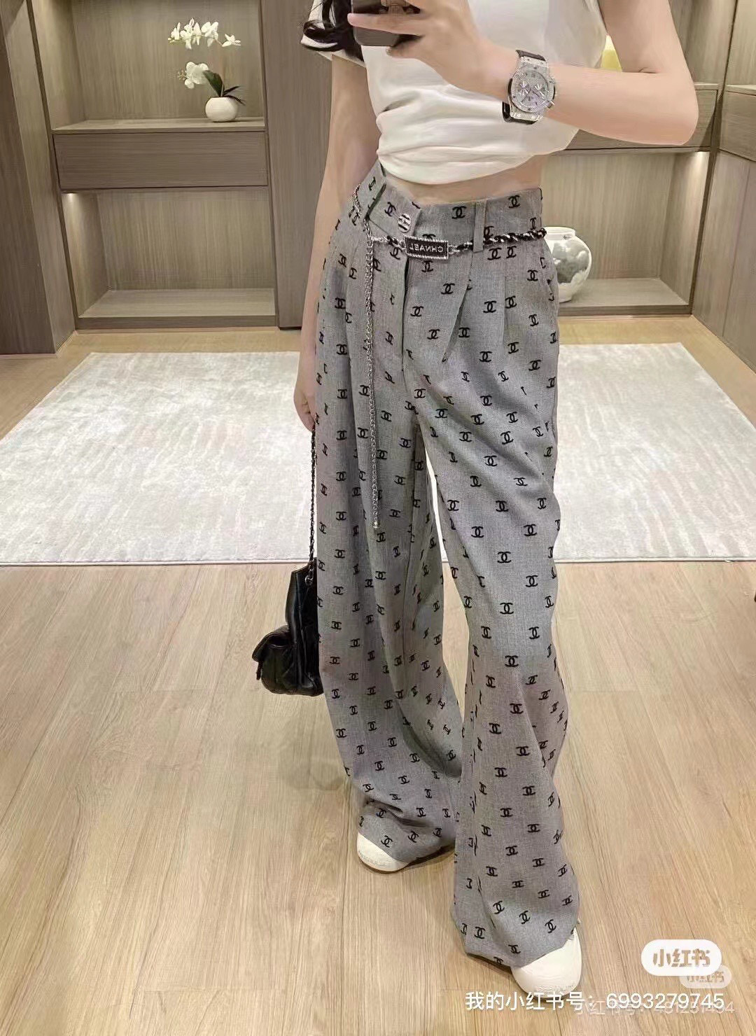 flocked printed logo pants S-XL