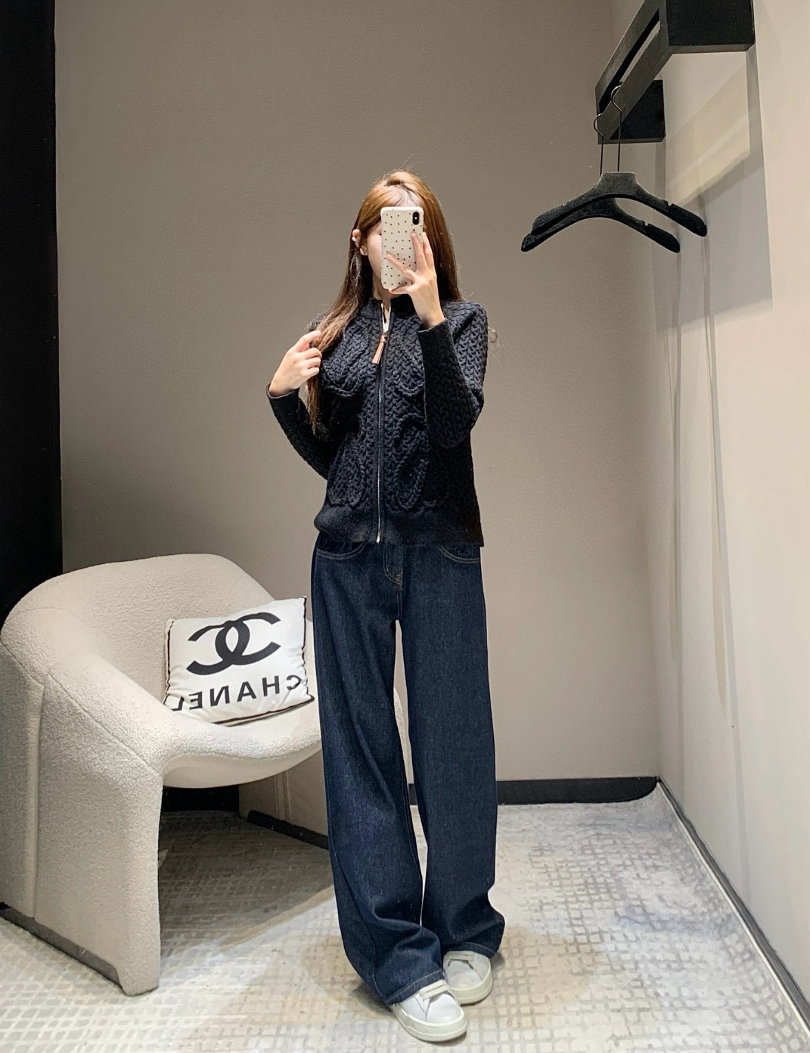 3D jacquard logo cardigan