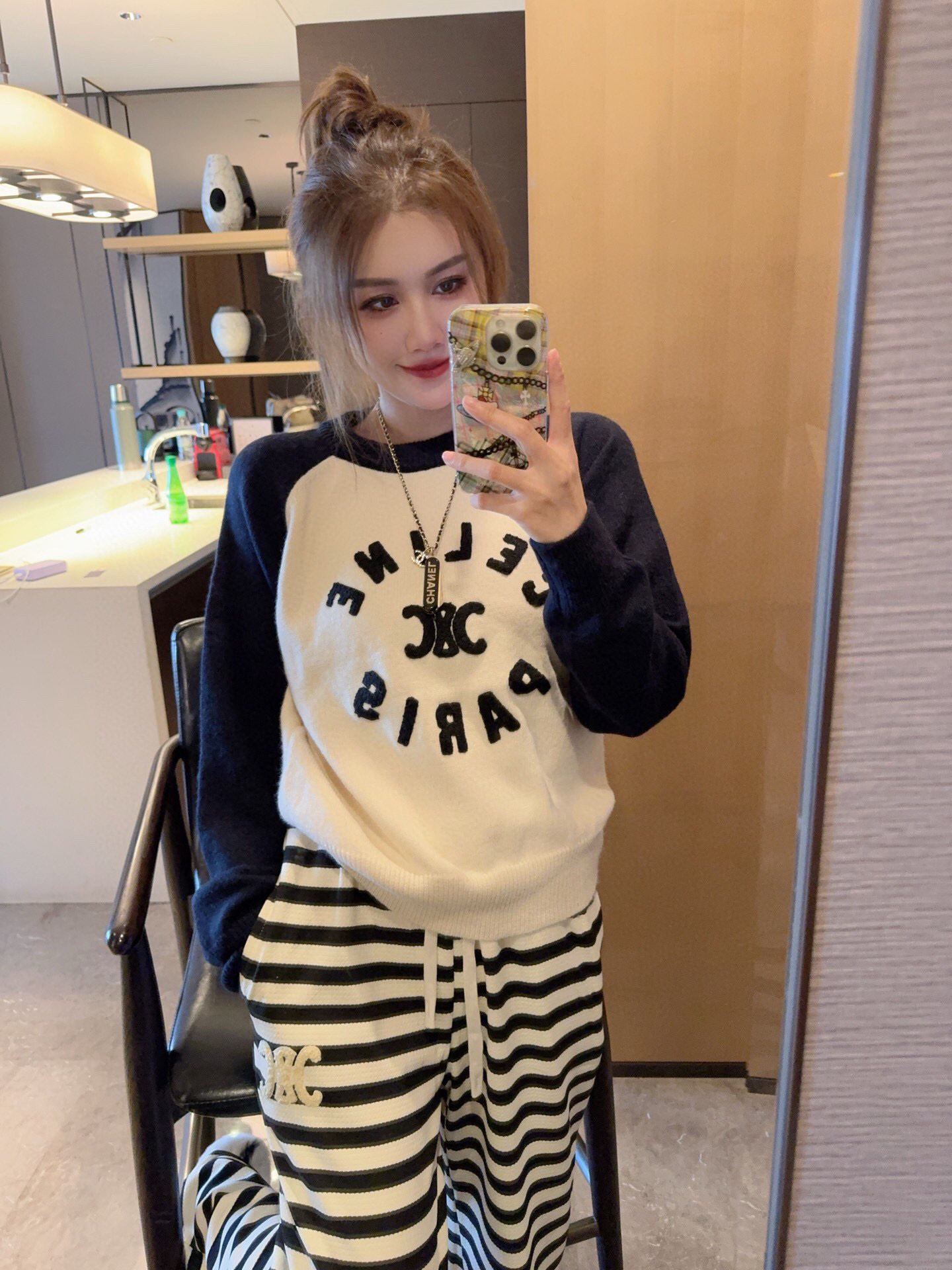 Panda colorblock sweater