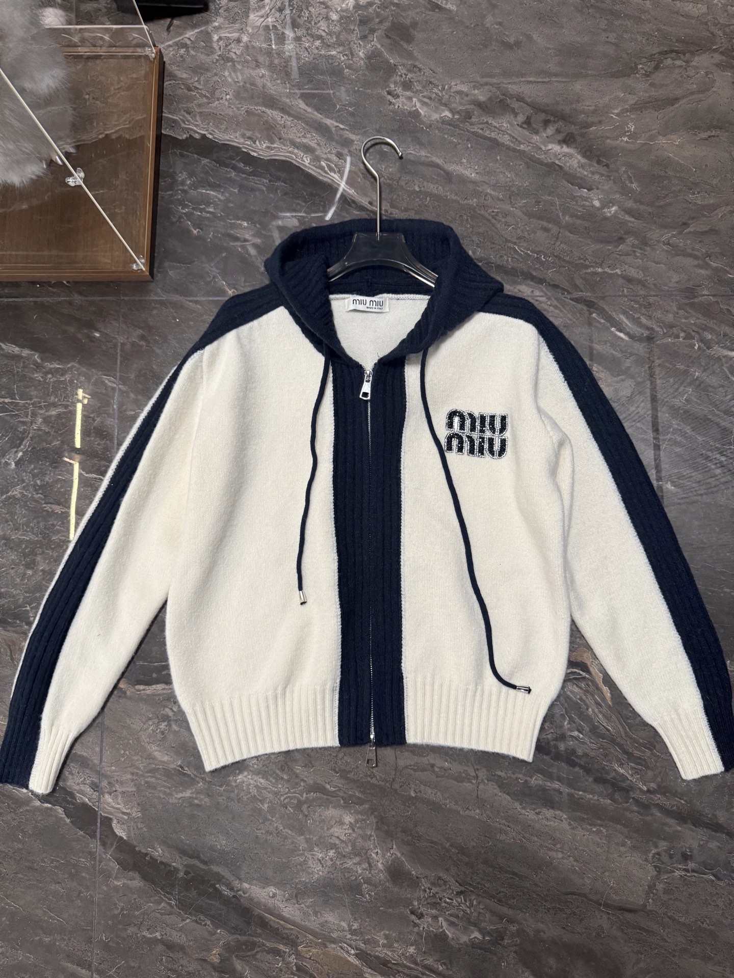 Panda colorblock cardigan