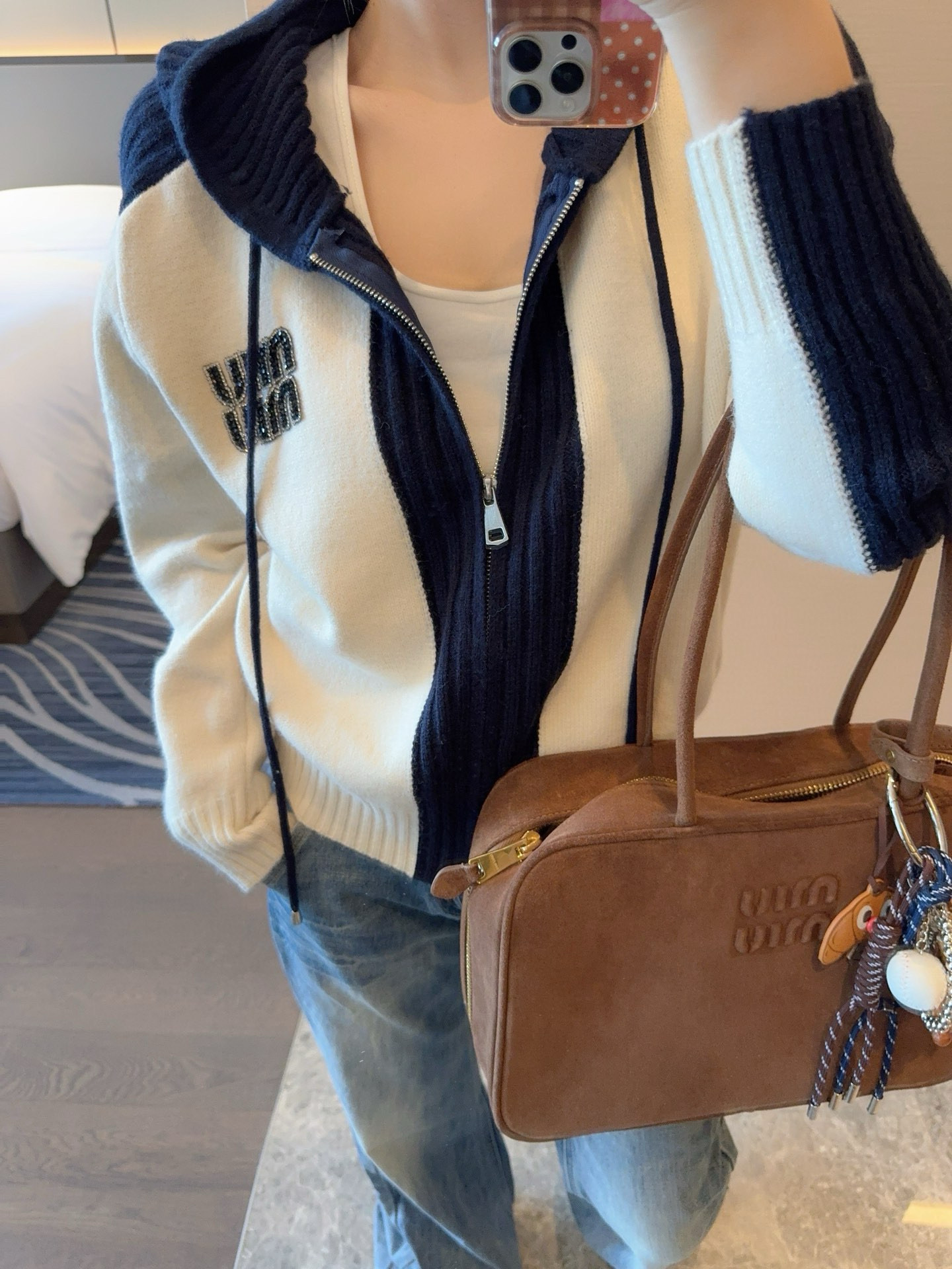 Panda colorblock cardigan