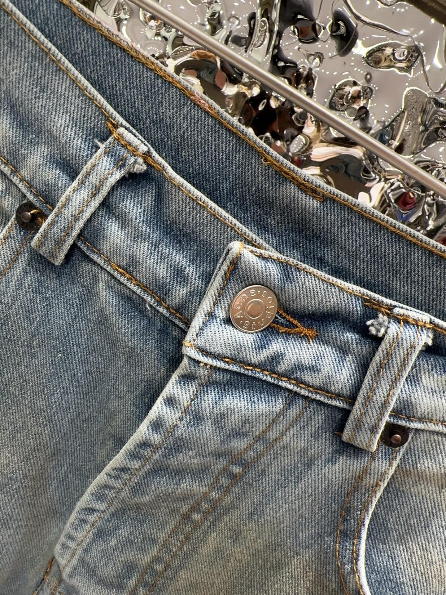 Slightly ripped, mud-dyed, distressed, washed, and dirty pants