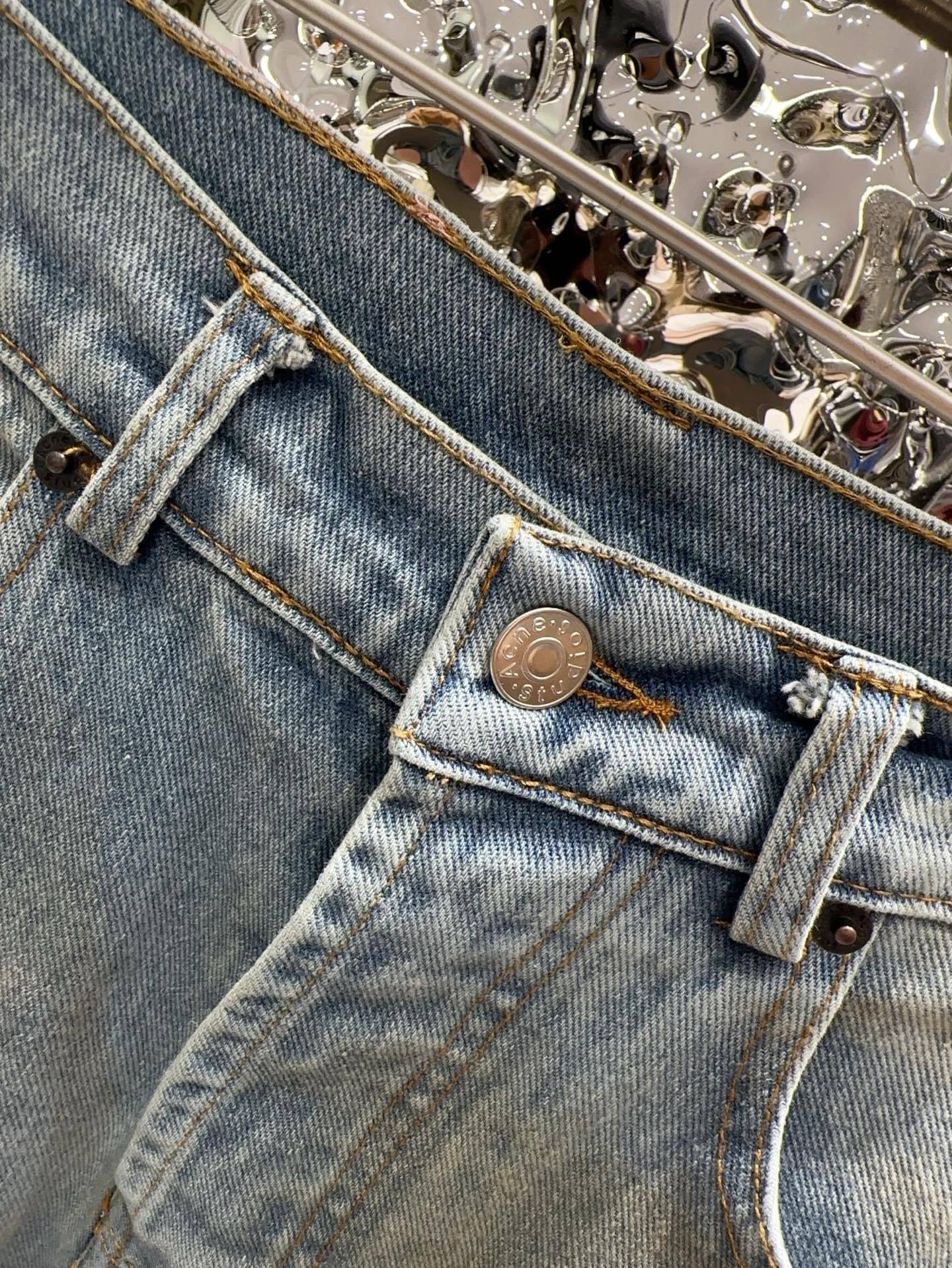 Slightly ripped, mud-dyed, distressed, washed, and dirty pants