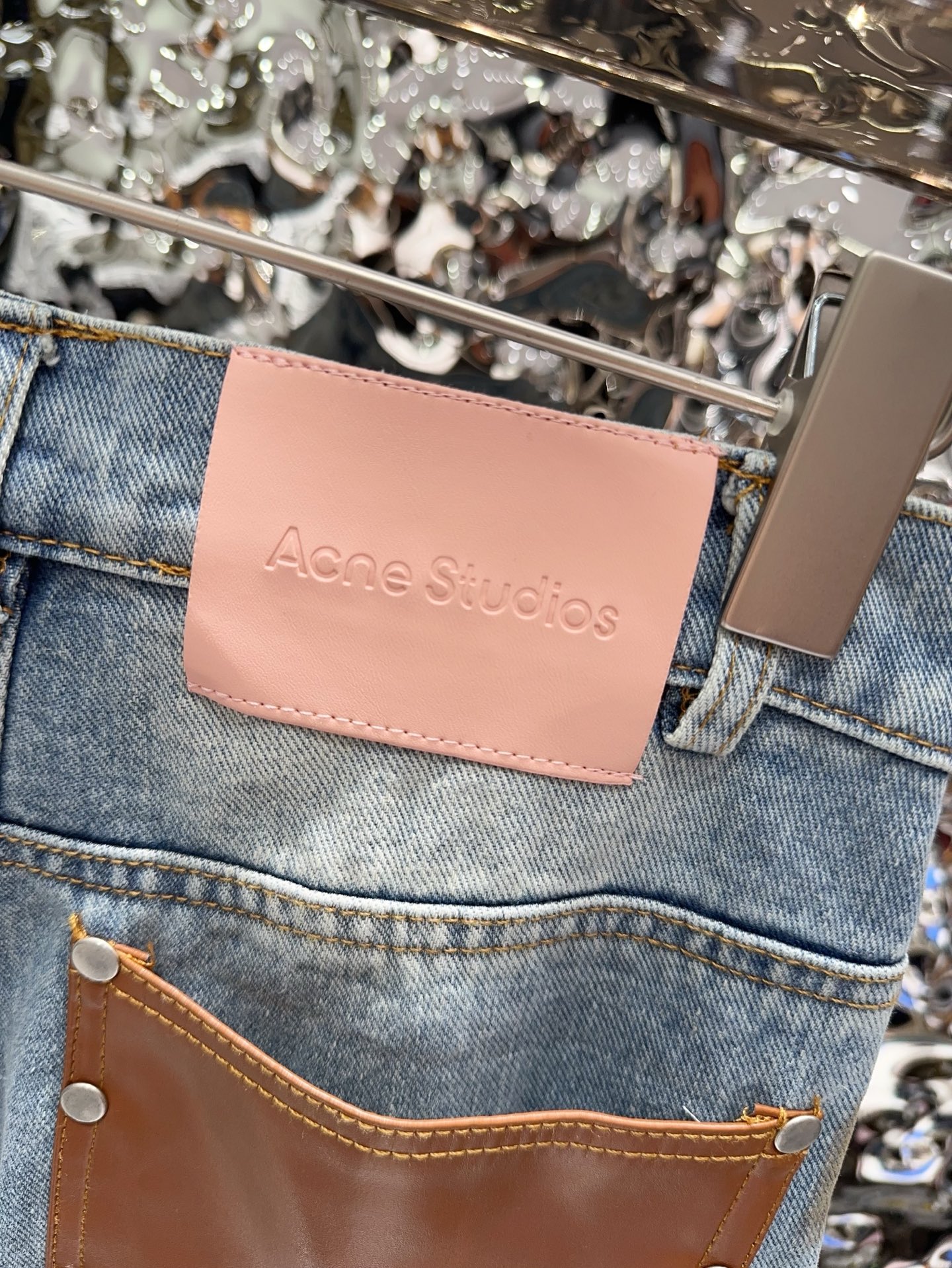 Slightly ripped, mud-dyed, distressed, washed, and dirty pants