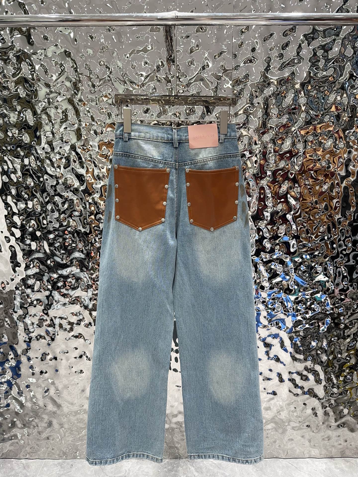 Slightly ripped, mud-dyed, distressed, washed, and dirty pants