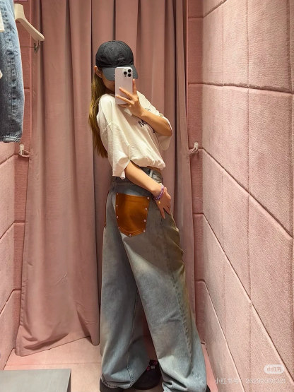 Slightly ripped, mud-dyed, distressed, washed, and dirty pants