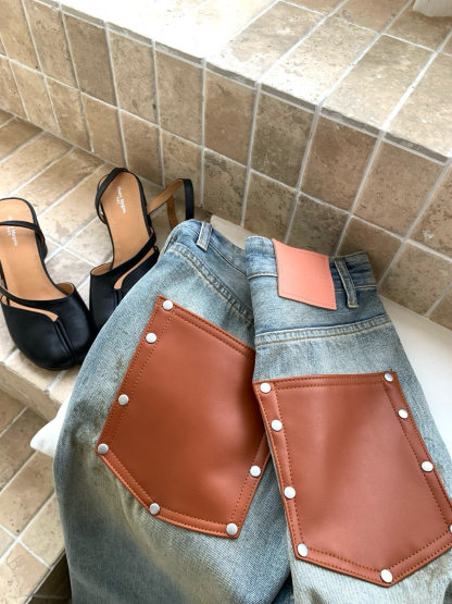 Slightly ripped, mud-dyed, distressed, washed, and dirty pants