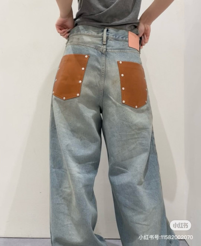 Slightly ripped, mud-dyed, distressed, washed, and dirty pants