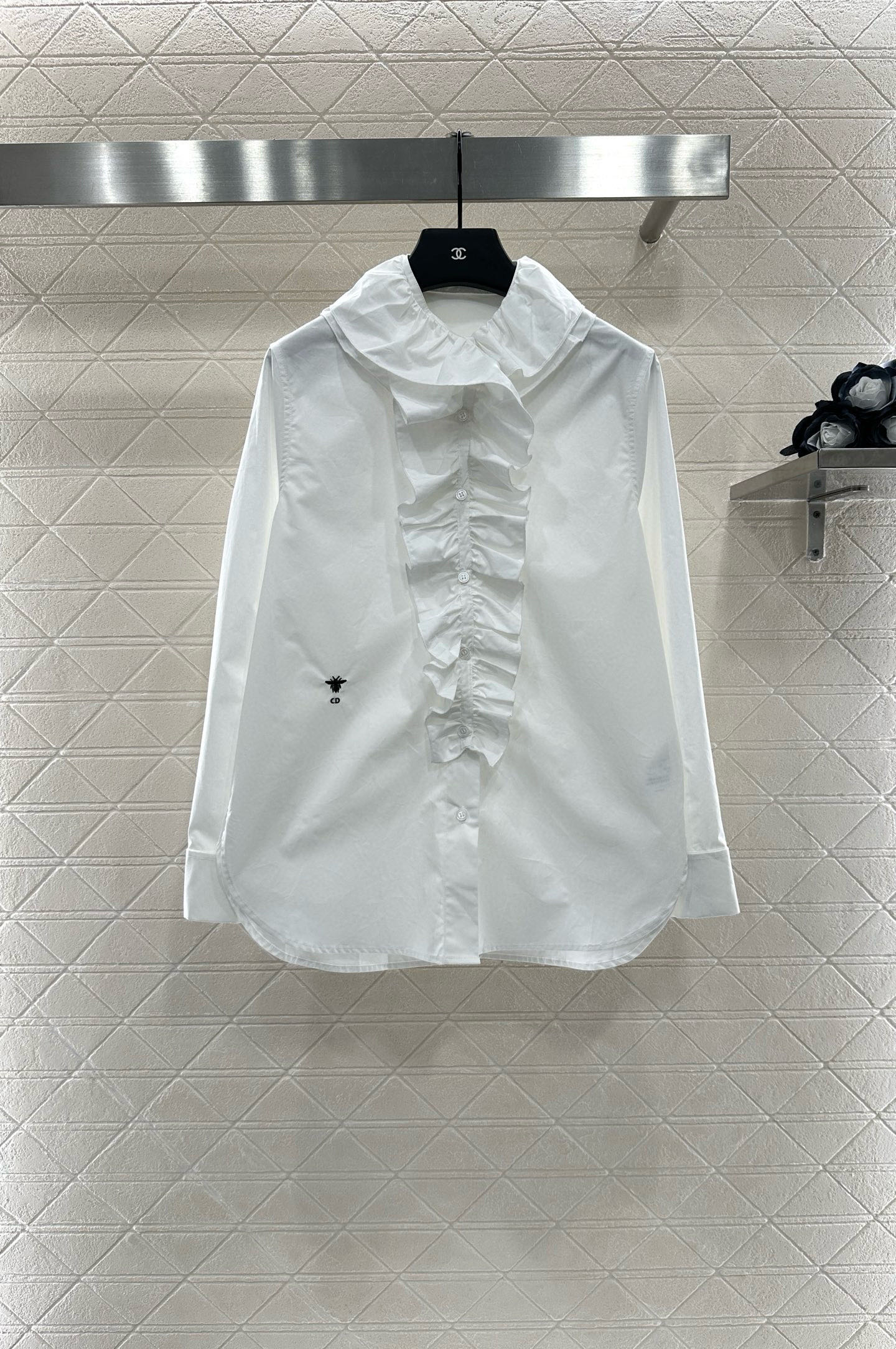 Detachable 3D lace ruffled shirt