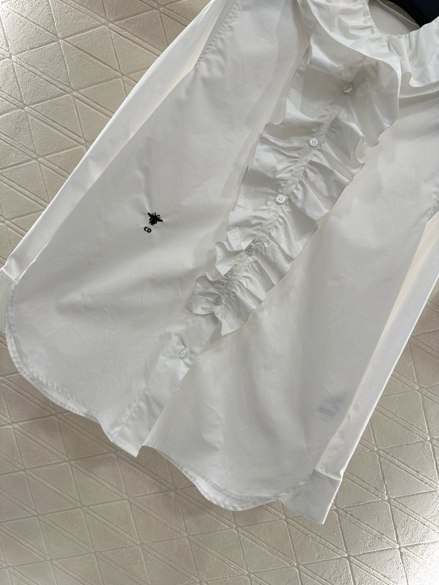 Detachable 3D lace ruffled shirt