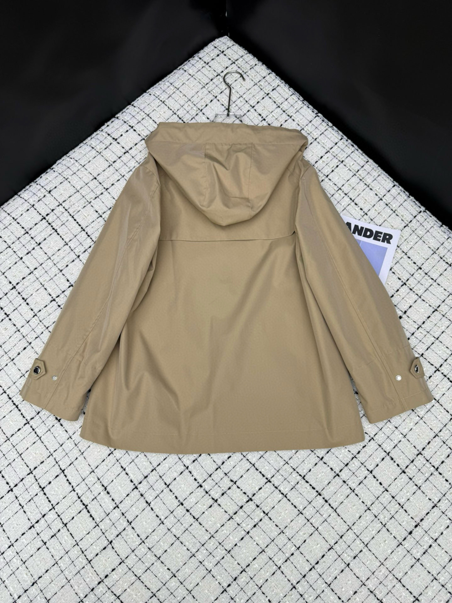 Bee embroidered mid-length trench coat