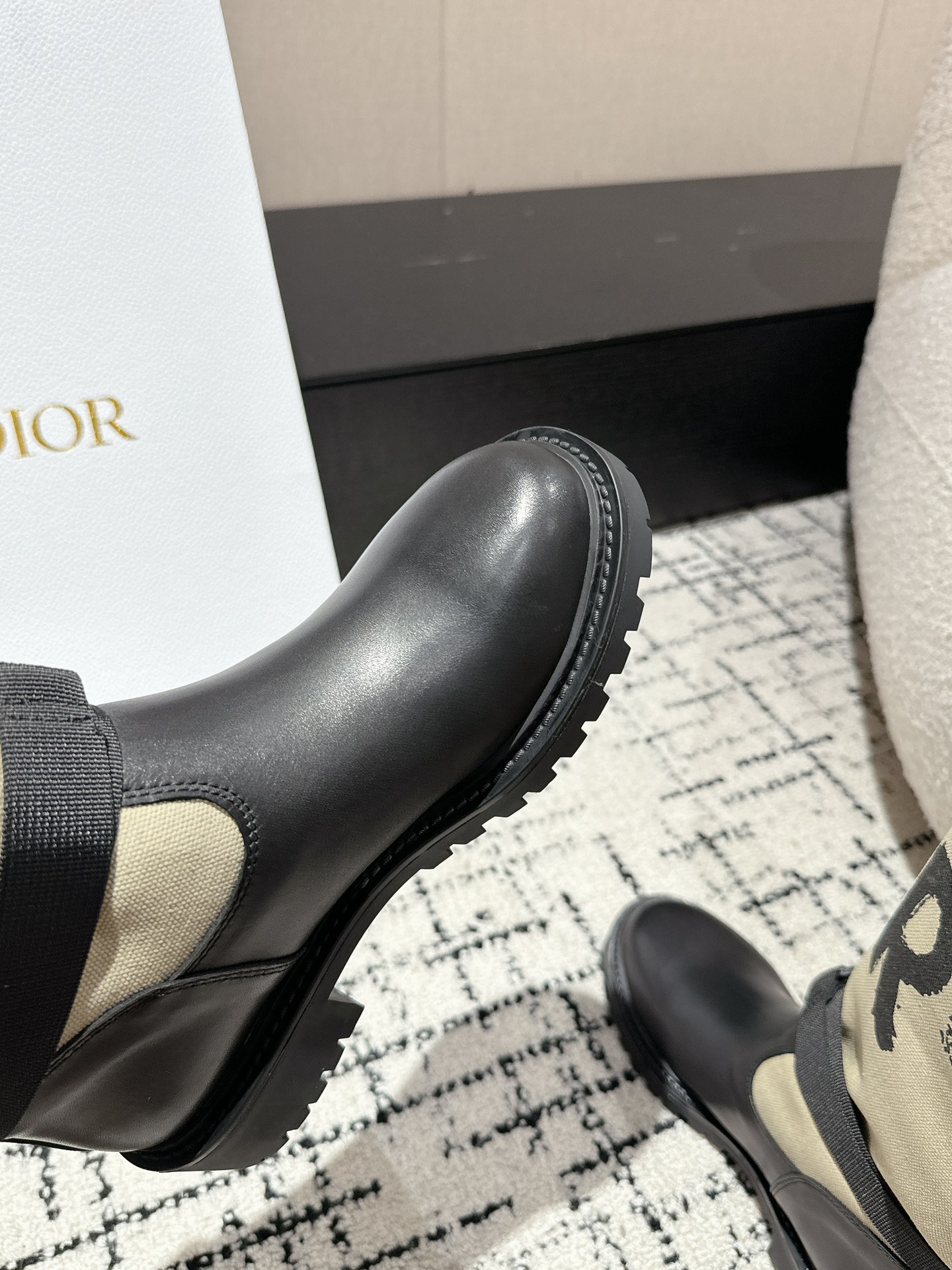 Letter canvas graffiti biker boots