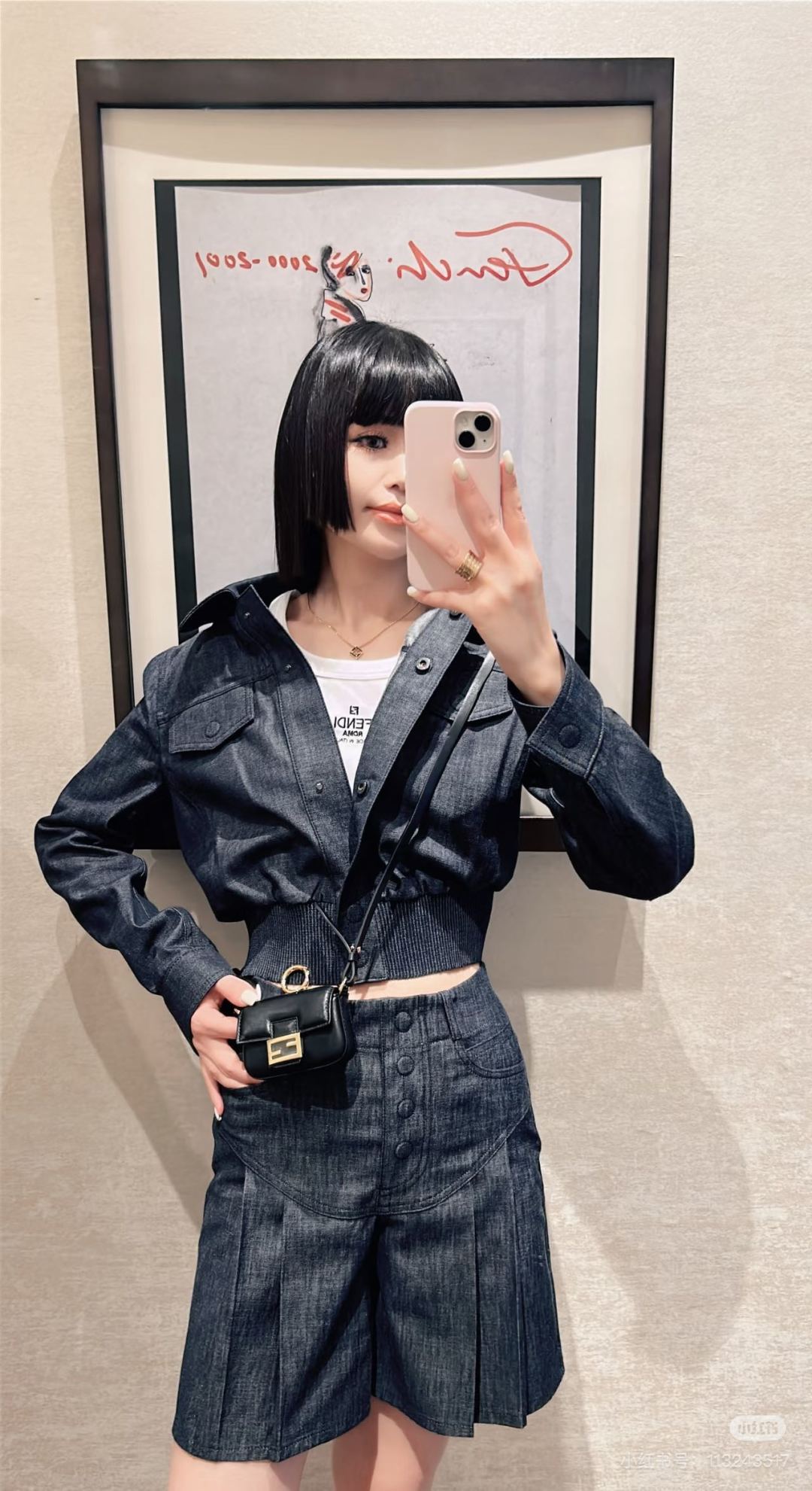 Vintage denim jacket and culottes set