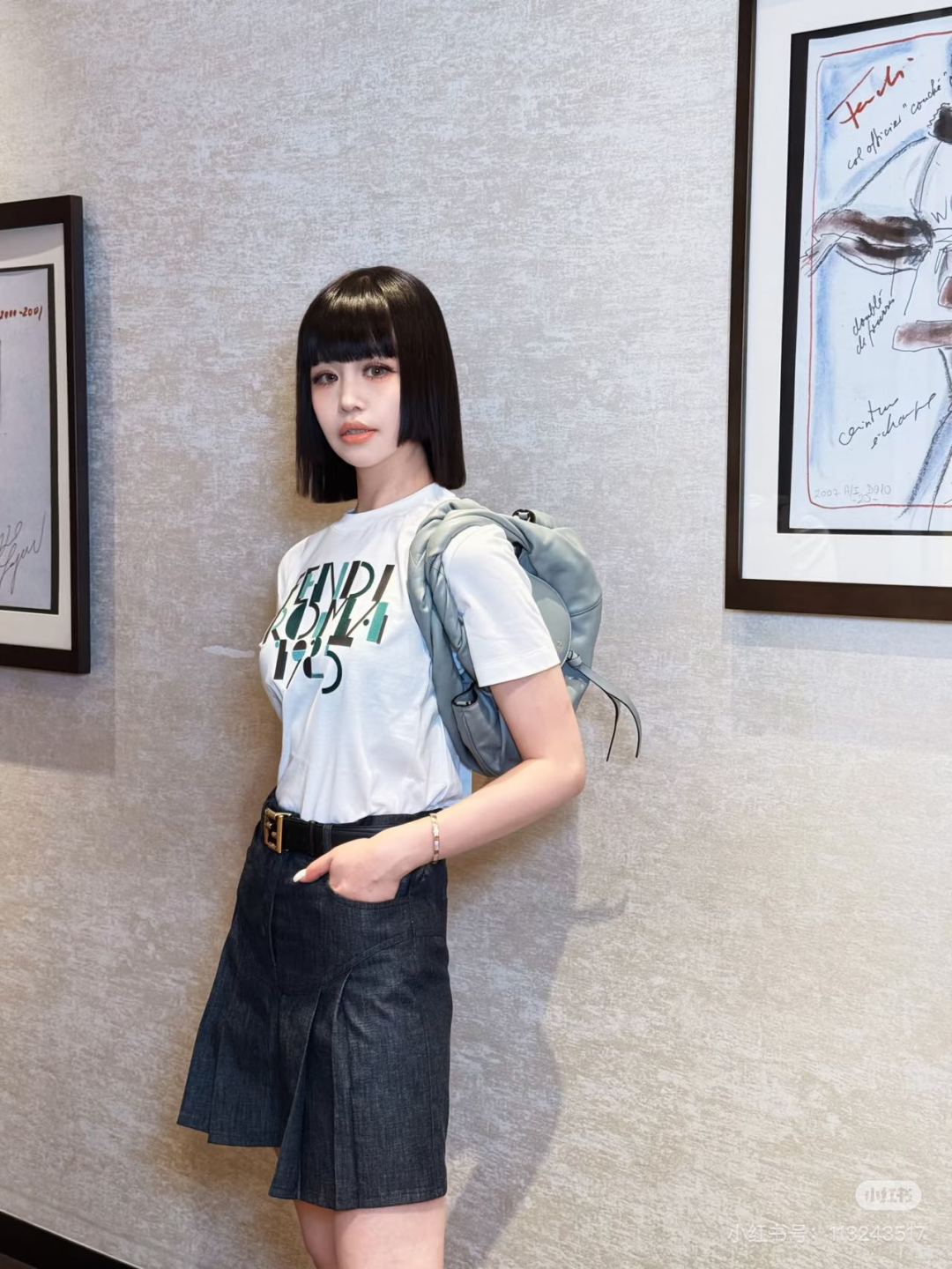 Vintage denim jacket and culottes set