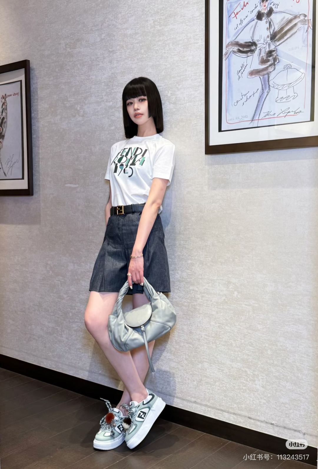 Vintage denim jacket and culottes set