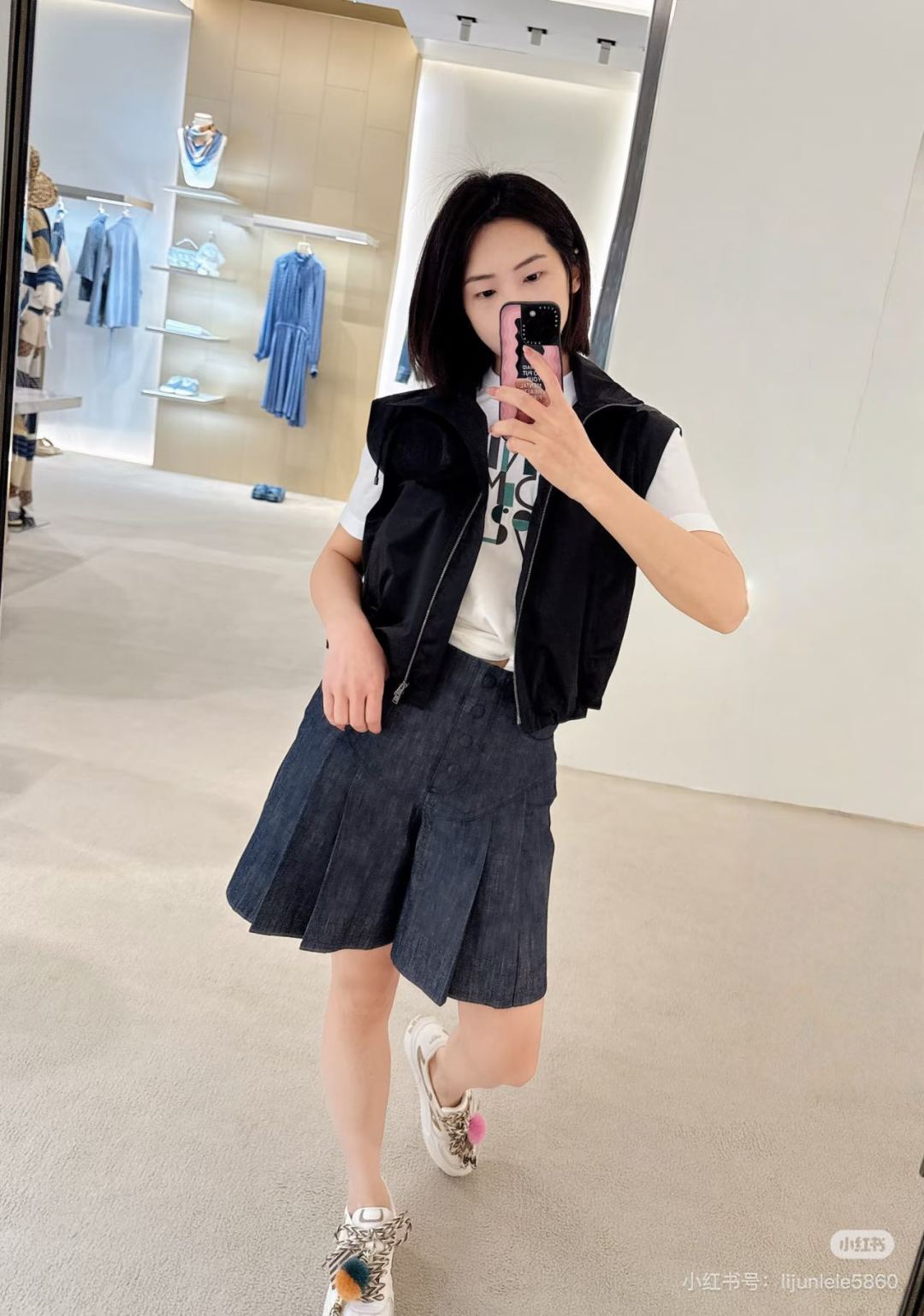 Vintage denim jacket and culottes set