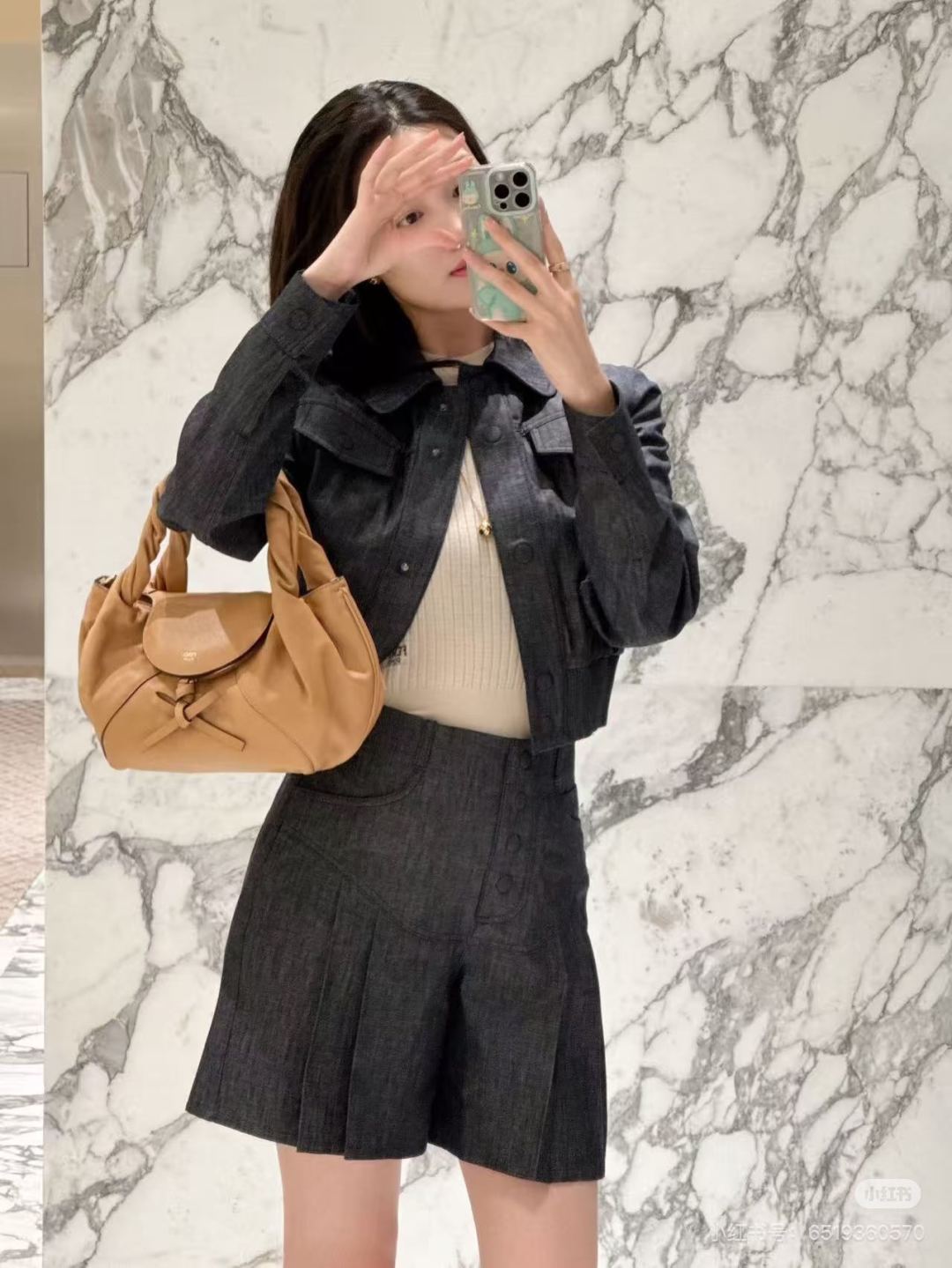 Vintage denim jacket and culottes set