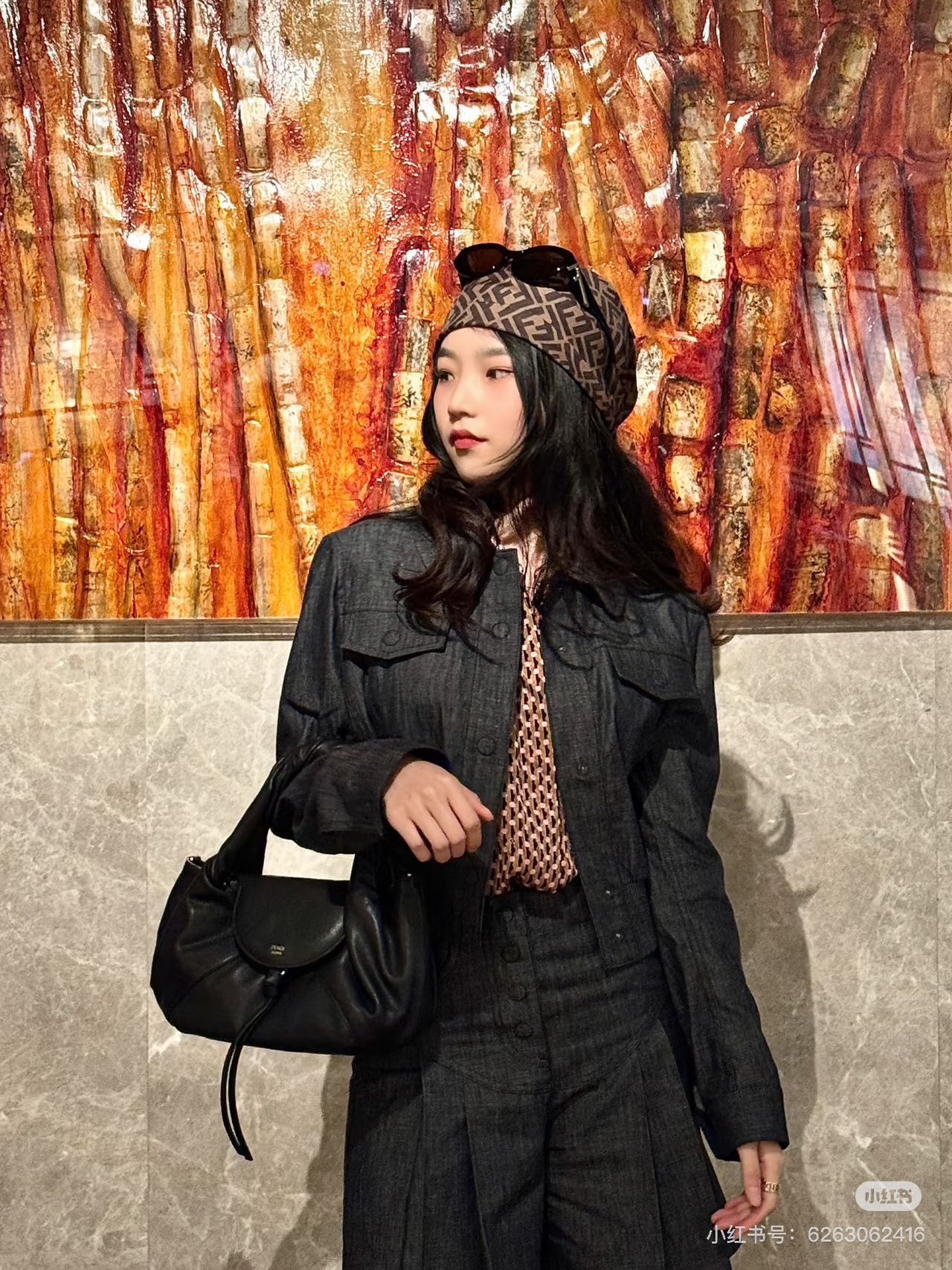 Vintage denim jacket and culottes set