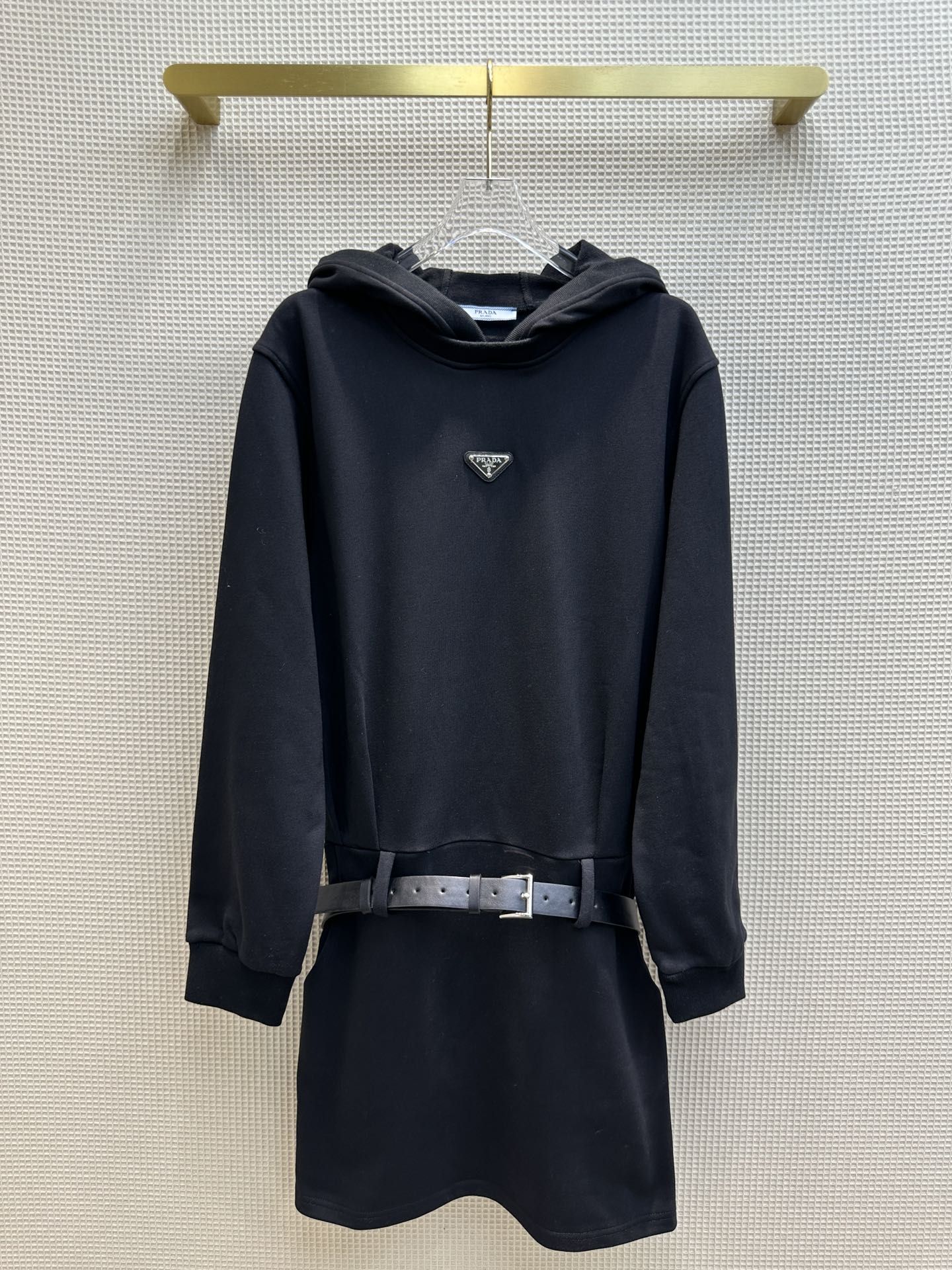 Hooded crew neck sweatshirt dress